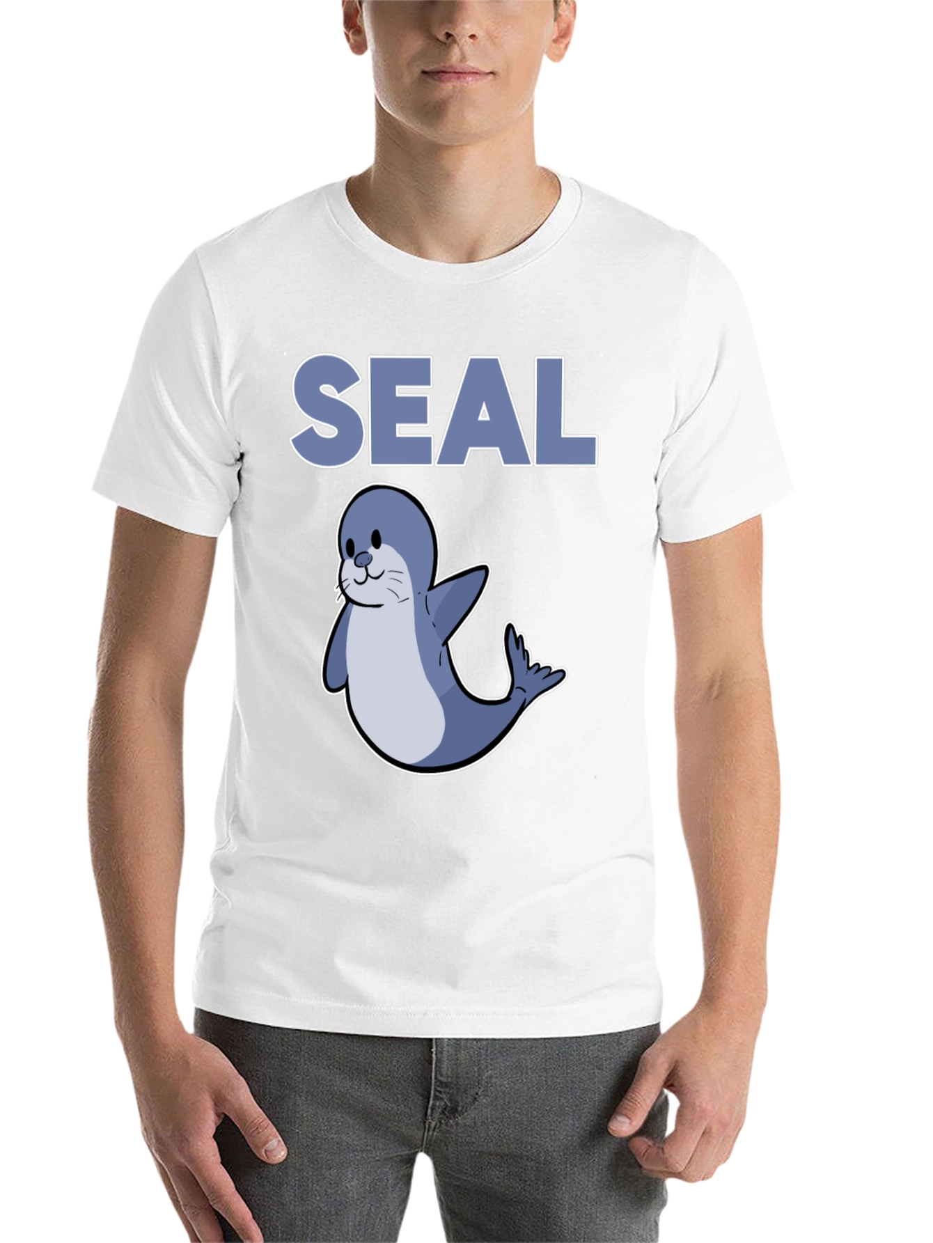 Black Cute Seal Graphic T-Shirt - Black view 14