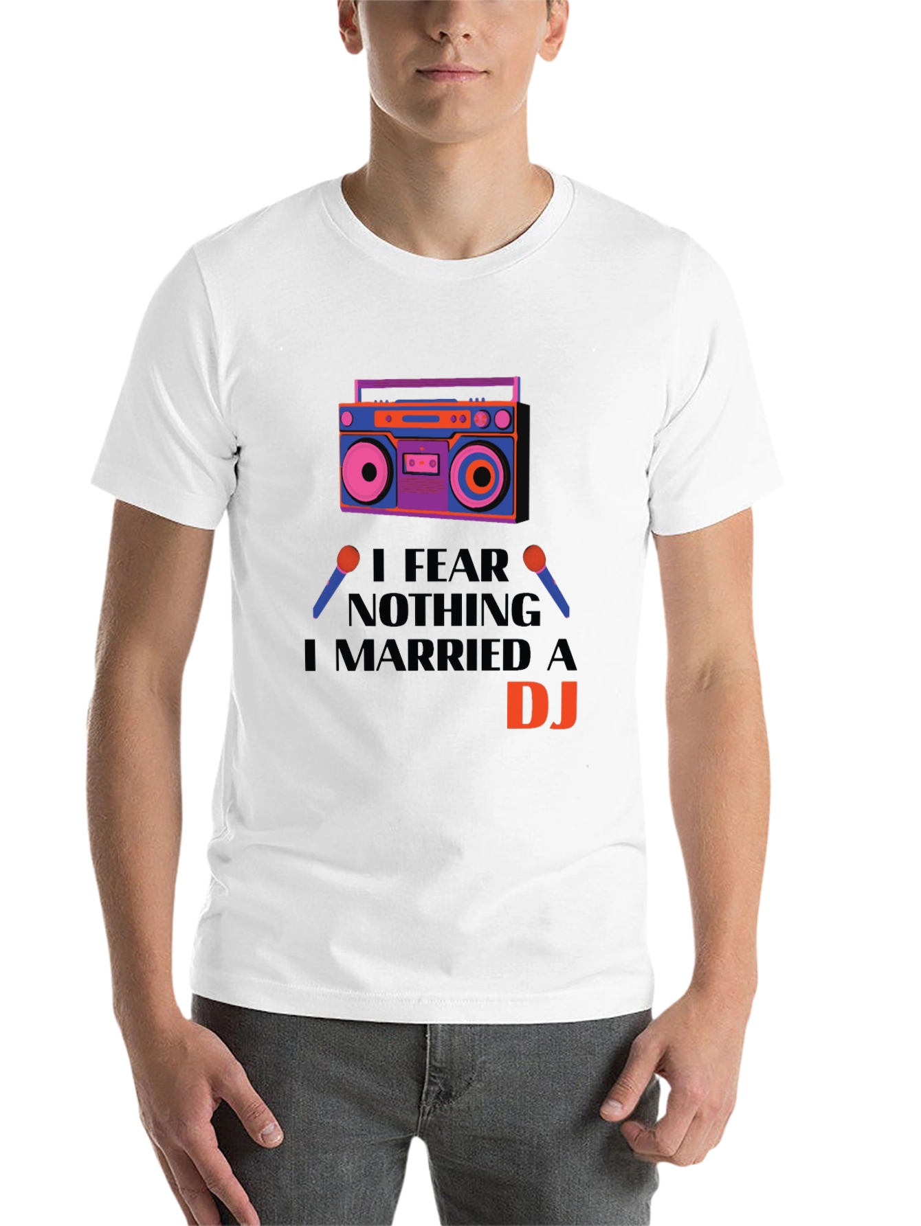 Black I Married a DJ Graphic T-Shirt view 14