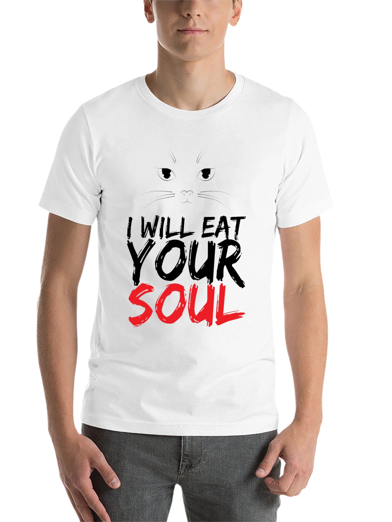 Black I Will Eat Your Soul Graphic Tee - Black Cat view 14