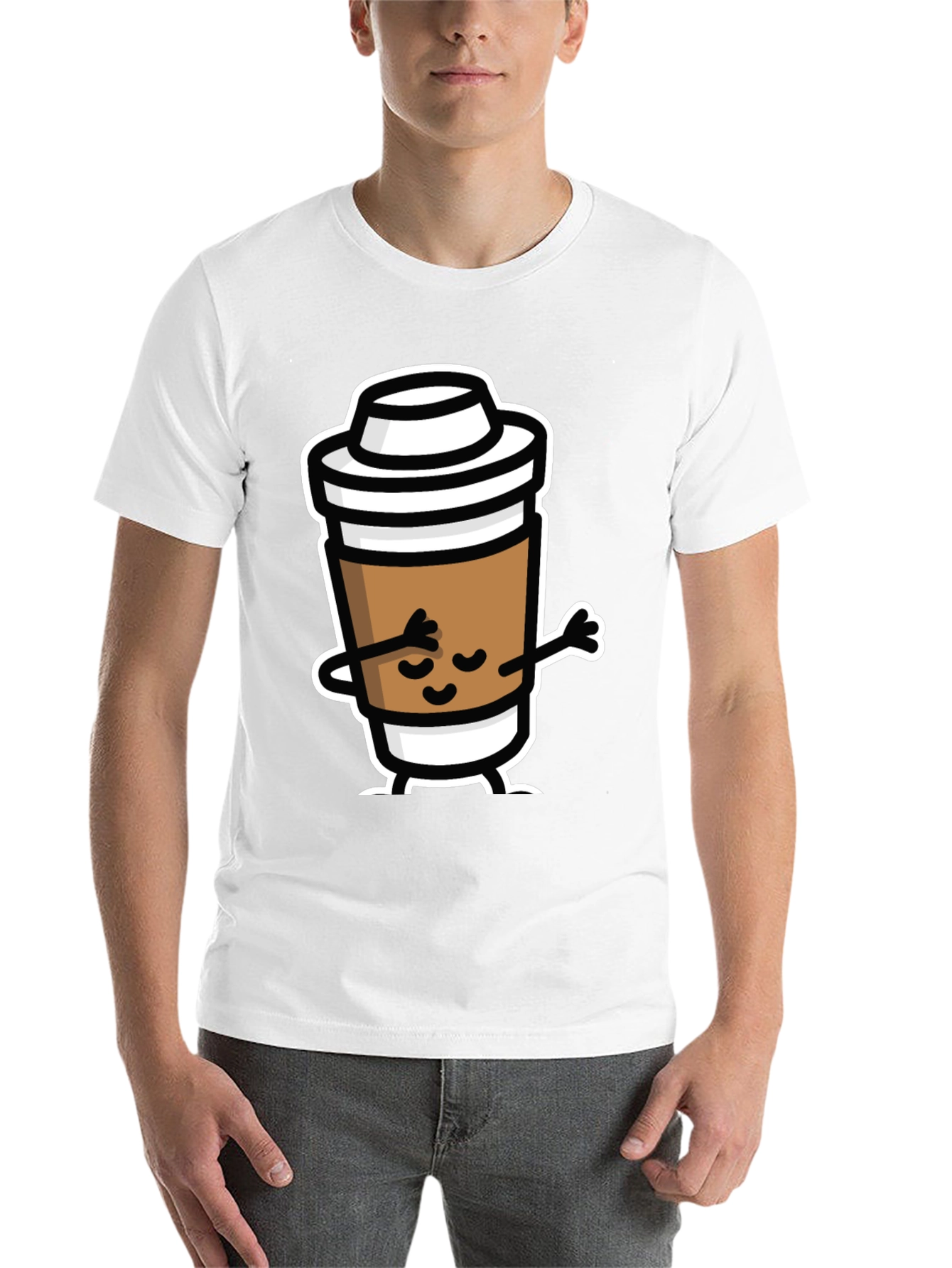 Black Dabbing Coffee Cup Black T-Shirt view 14