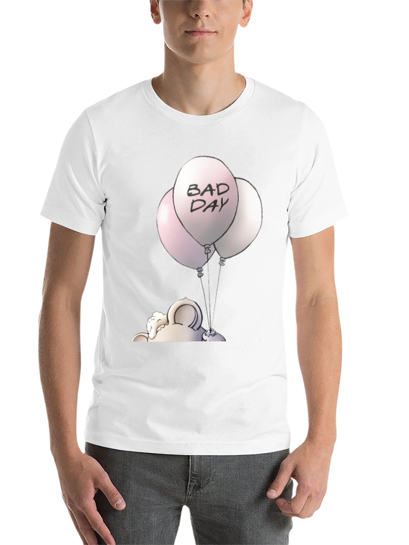 Black Bad Day Balloons Graphic Tee - Unisex Black T-Shirt view 14