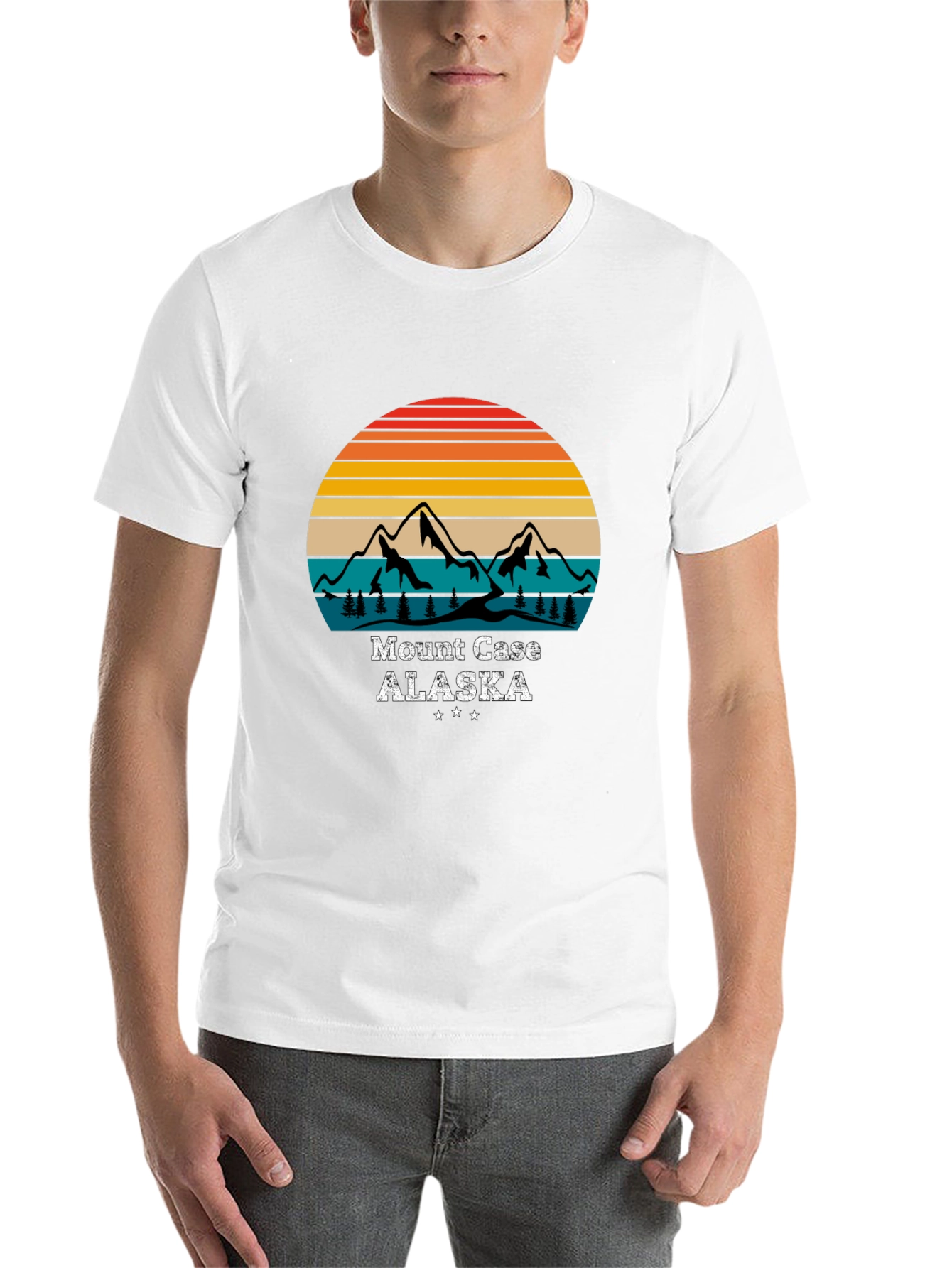 Black Mount Case Alaska Retro Graphic T-Shirt view 14