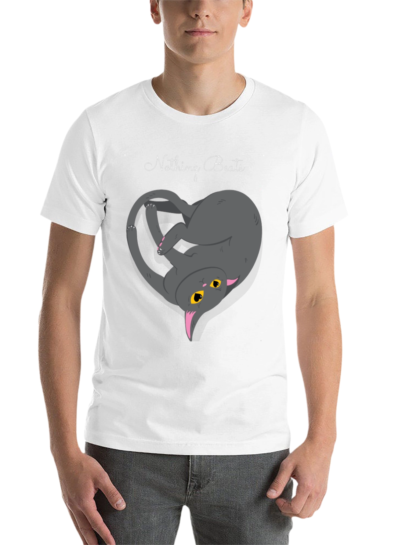 Black Nothing Beats Cat Love T-Shirt view 14