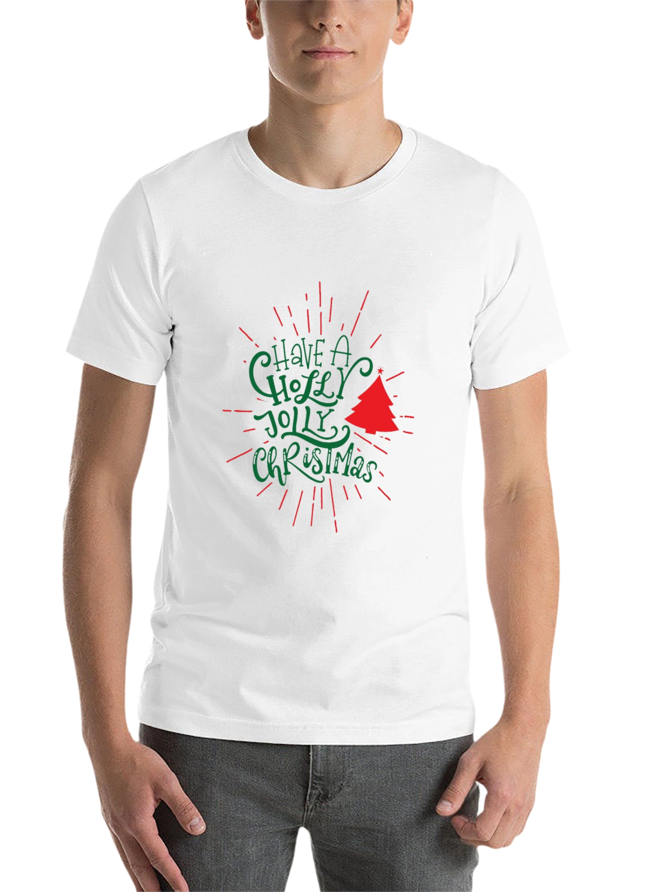 Black Holiday T-Shirt: Have a Holly Jolly Christmas Tee view 14