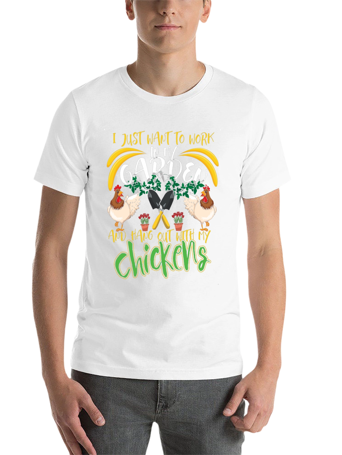 Work in My Garden with Chickens T-Shirt - 14