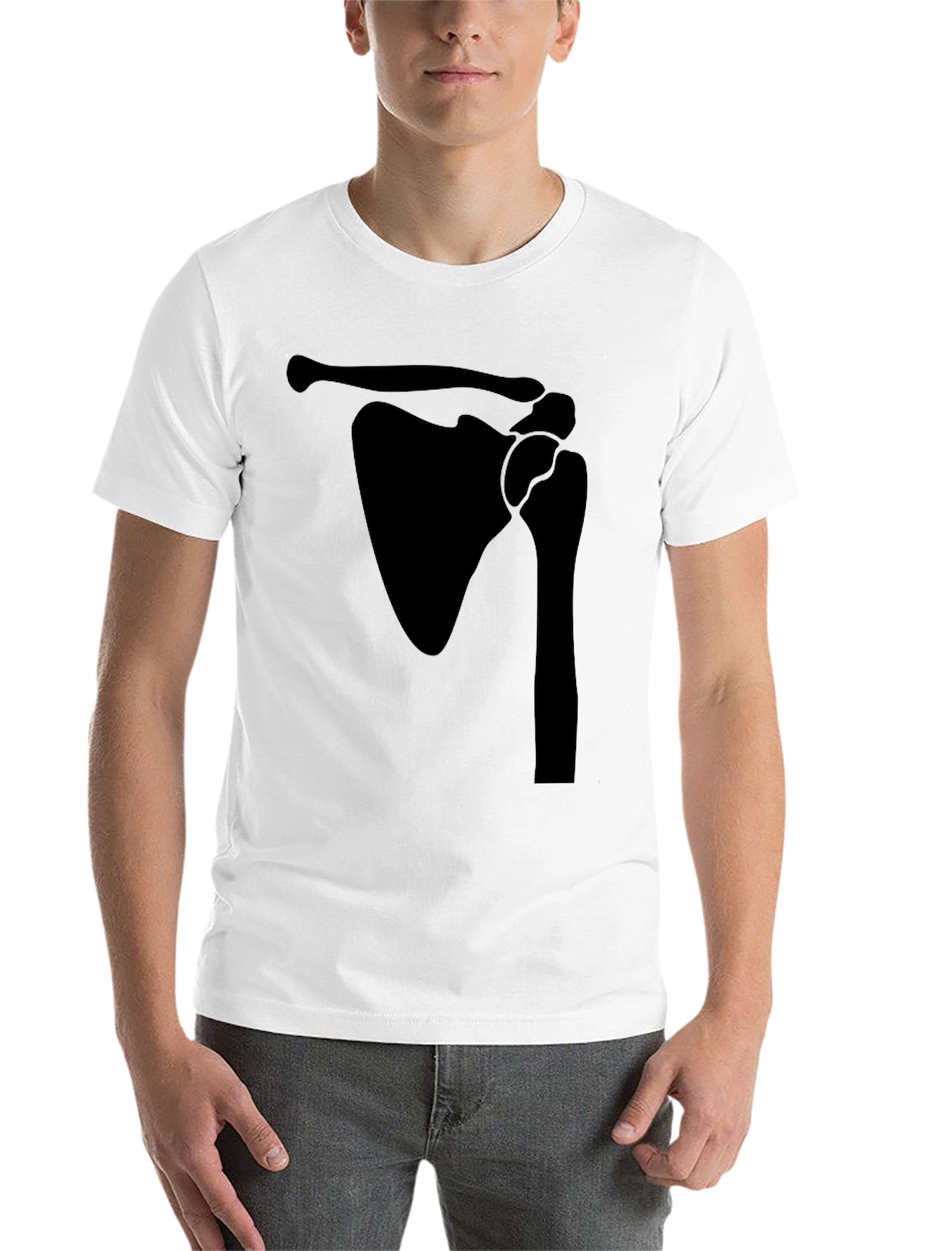 Black Shoulder Anatomy Print Black T-Shirt view 14