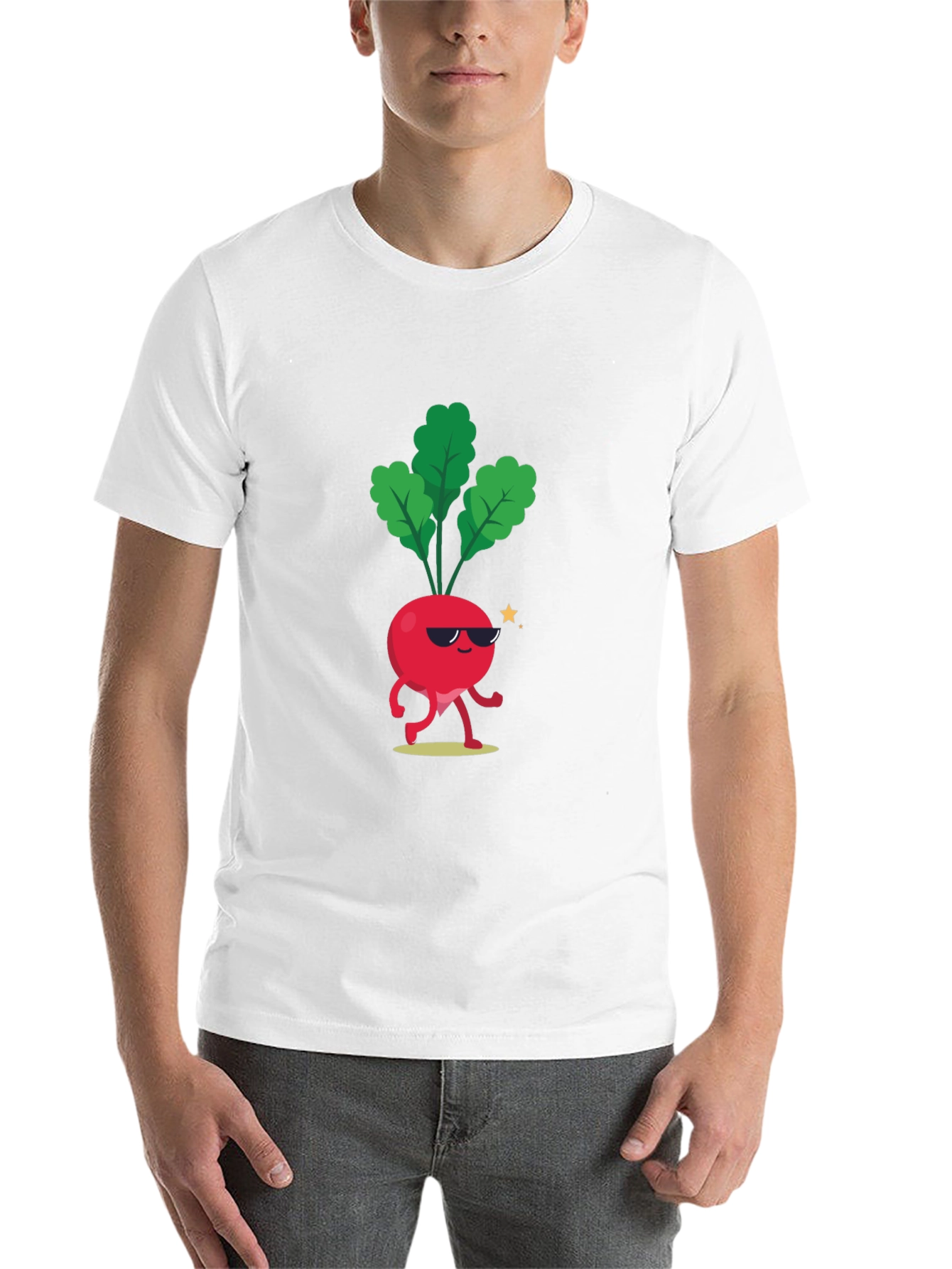 Black Cool Beet T-Shirt - Funny Cartoon Vegetable Tee view 14