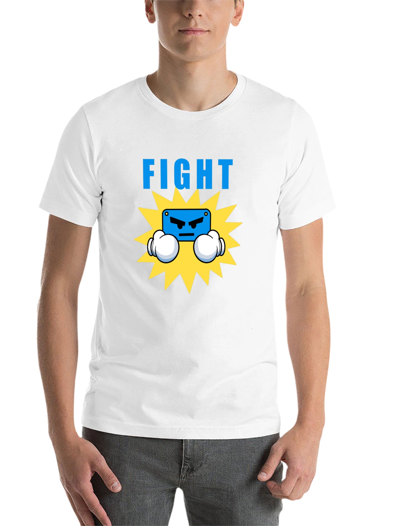Black Fight Graphic T-Shirt - Boxing Cartoon Design view 14