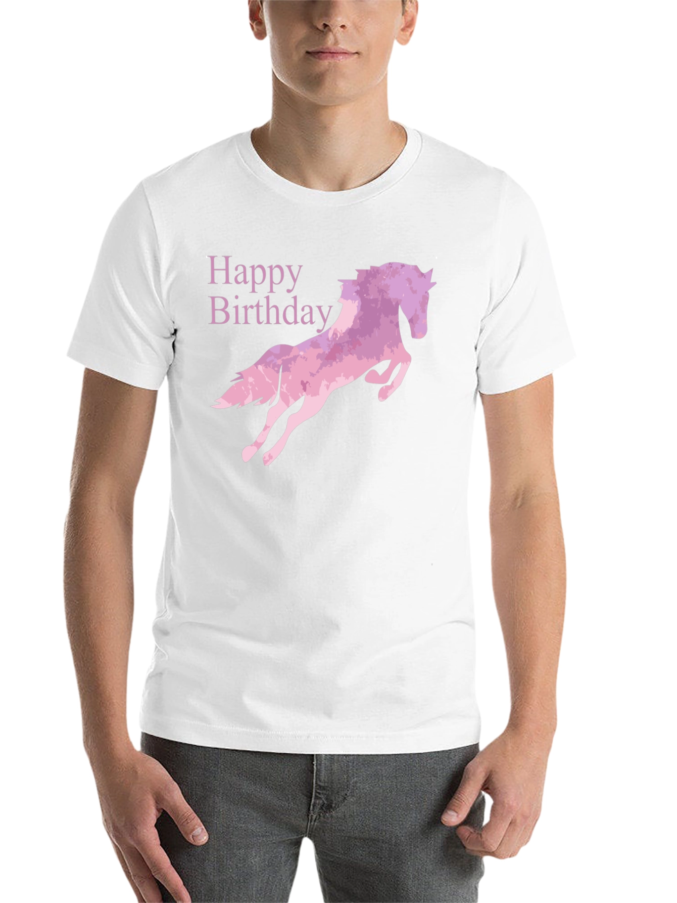 Black Happy Birthday Horse Graphic T-Shirt - Black view 14