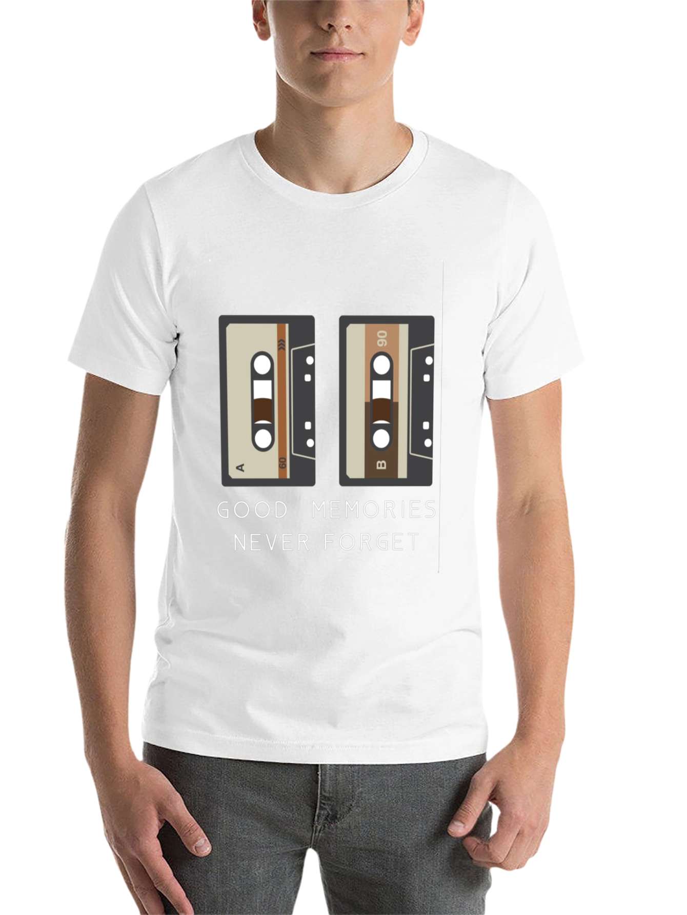 Black Good Memories Never Forget Cassette Tape T-Shirt view 14