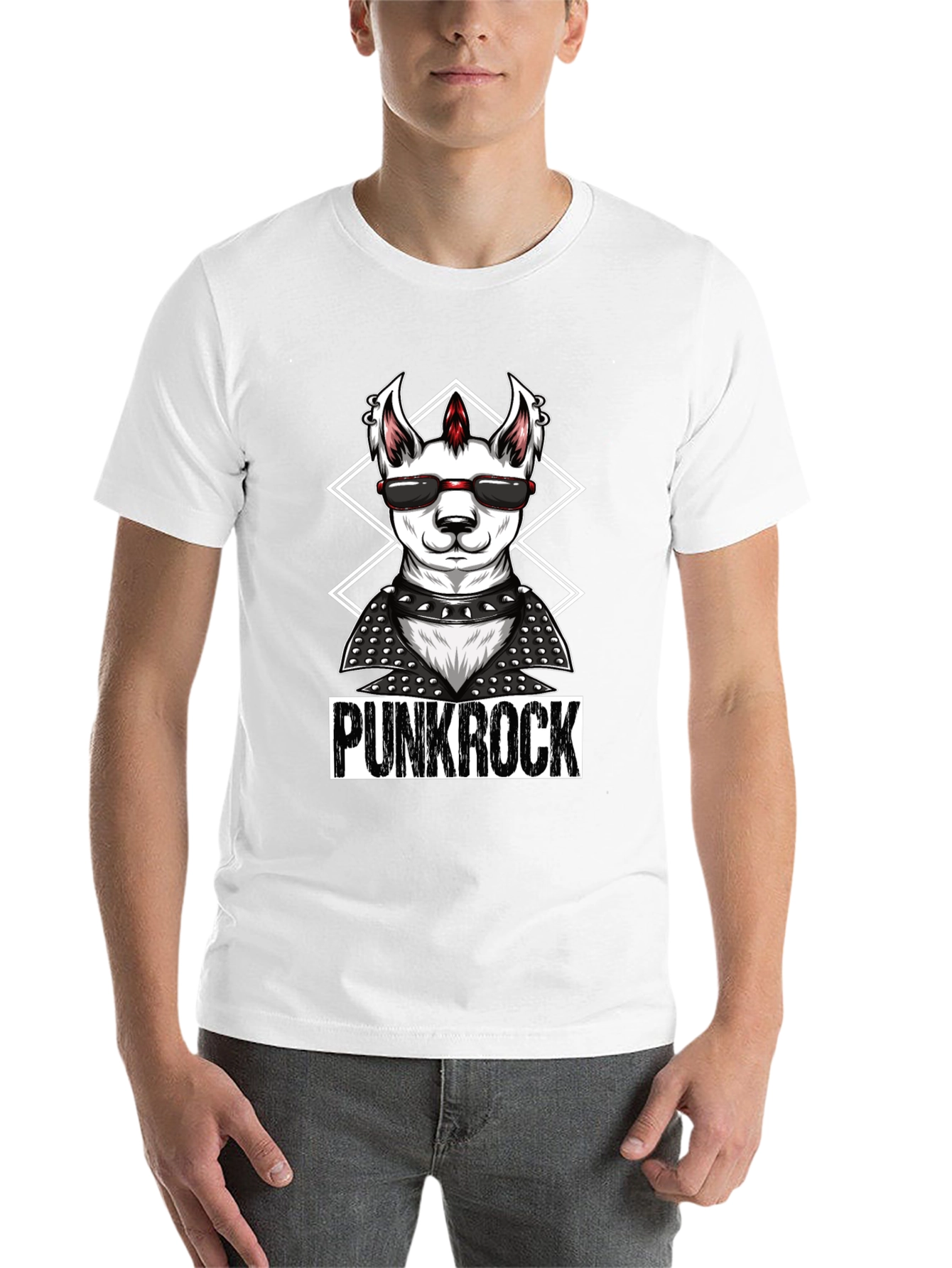 Black Punk Rock Llama T-Shirt - Cool & Edgy Design view 14