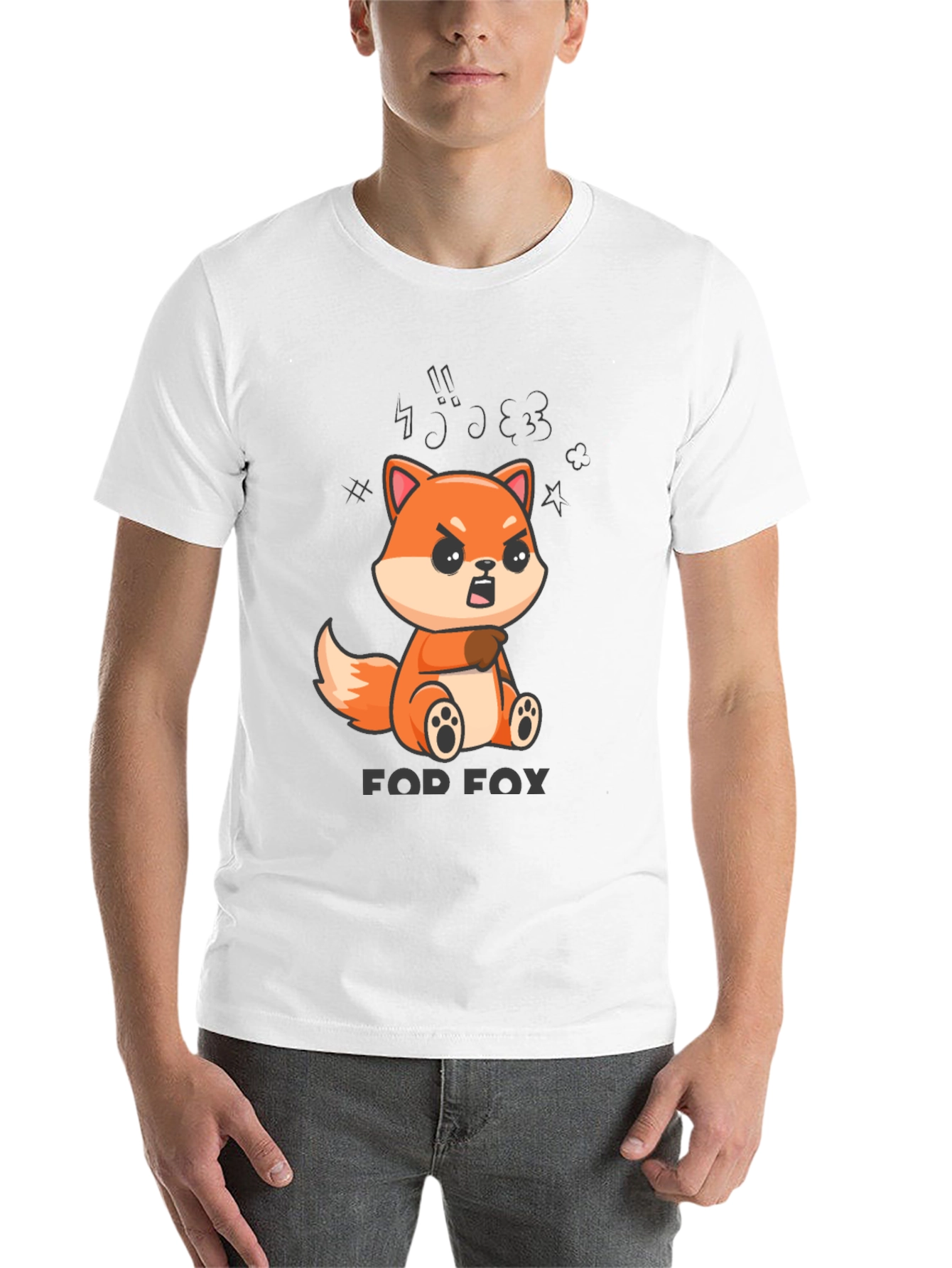 Black FOD FOX T-Shirt - Angry Fox Cartoon Tee view 14