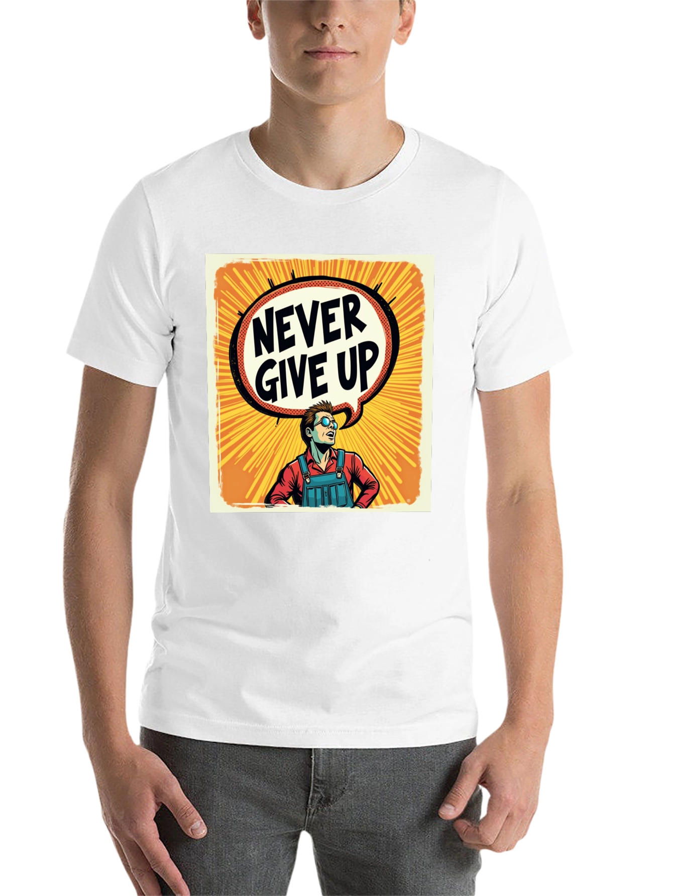 Black Never Give Up T-Shirt - Motivational Graphic Tee view 14