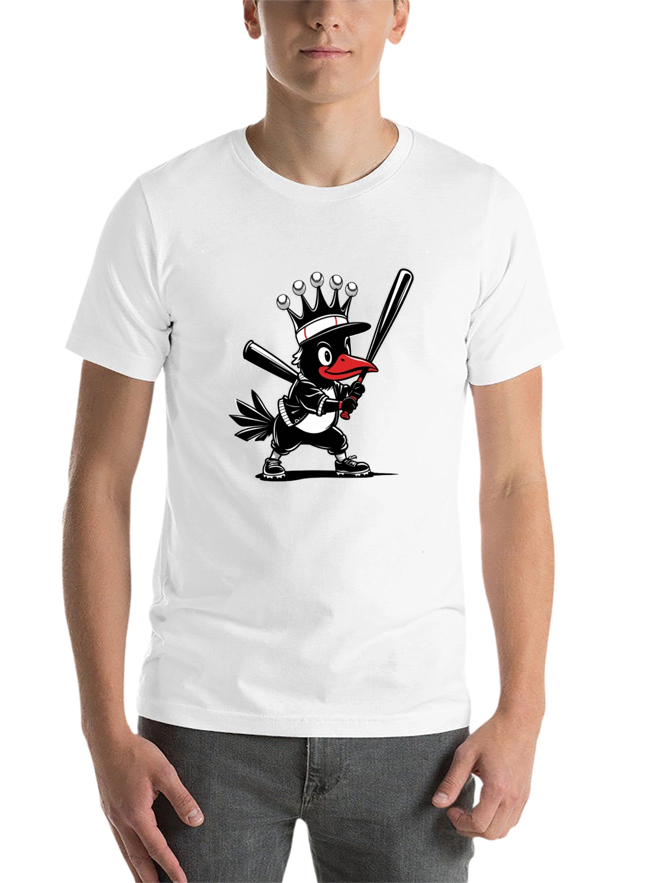 Black Baseball Crow T-Shirt view 14
