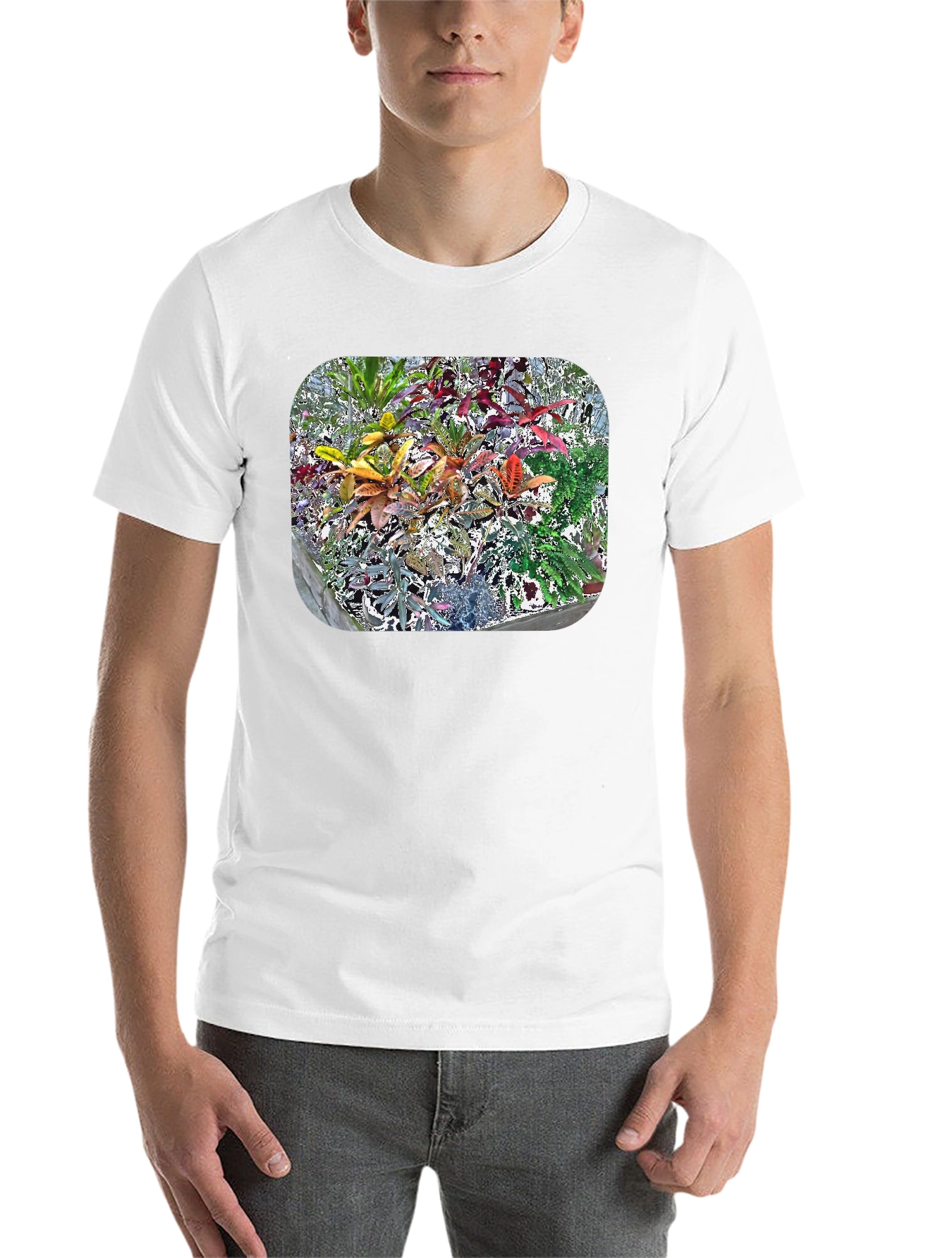 Black Vibrant Croton Plant Graphic Tee view 14