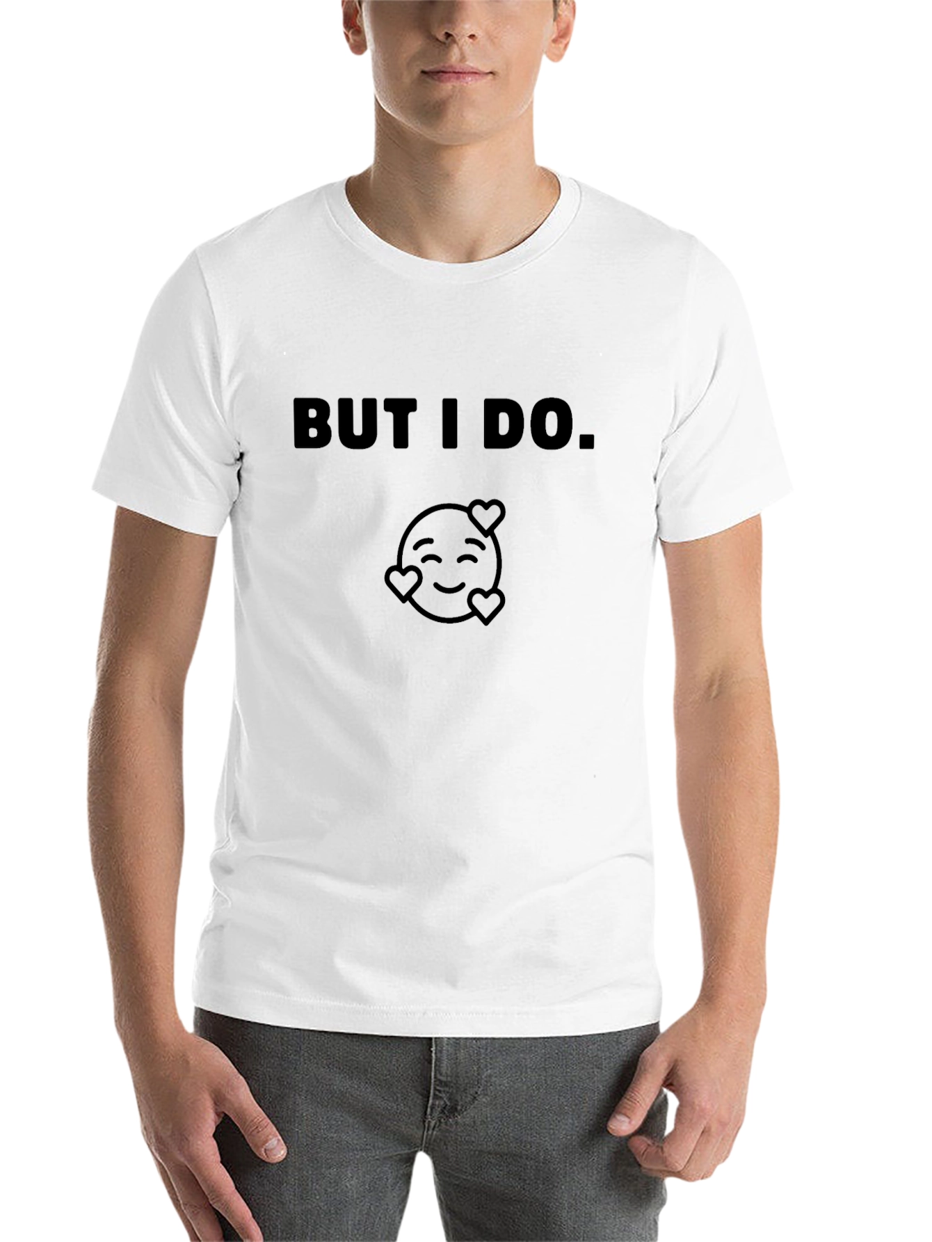 Black "But I Do" Emoji Graphic T-Shirt - Soft Cotton Blend view 14
