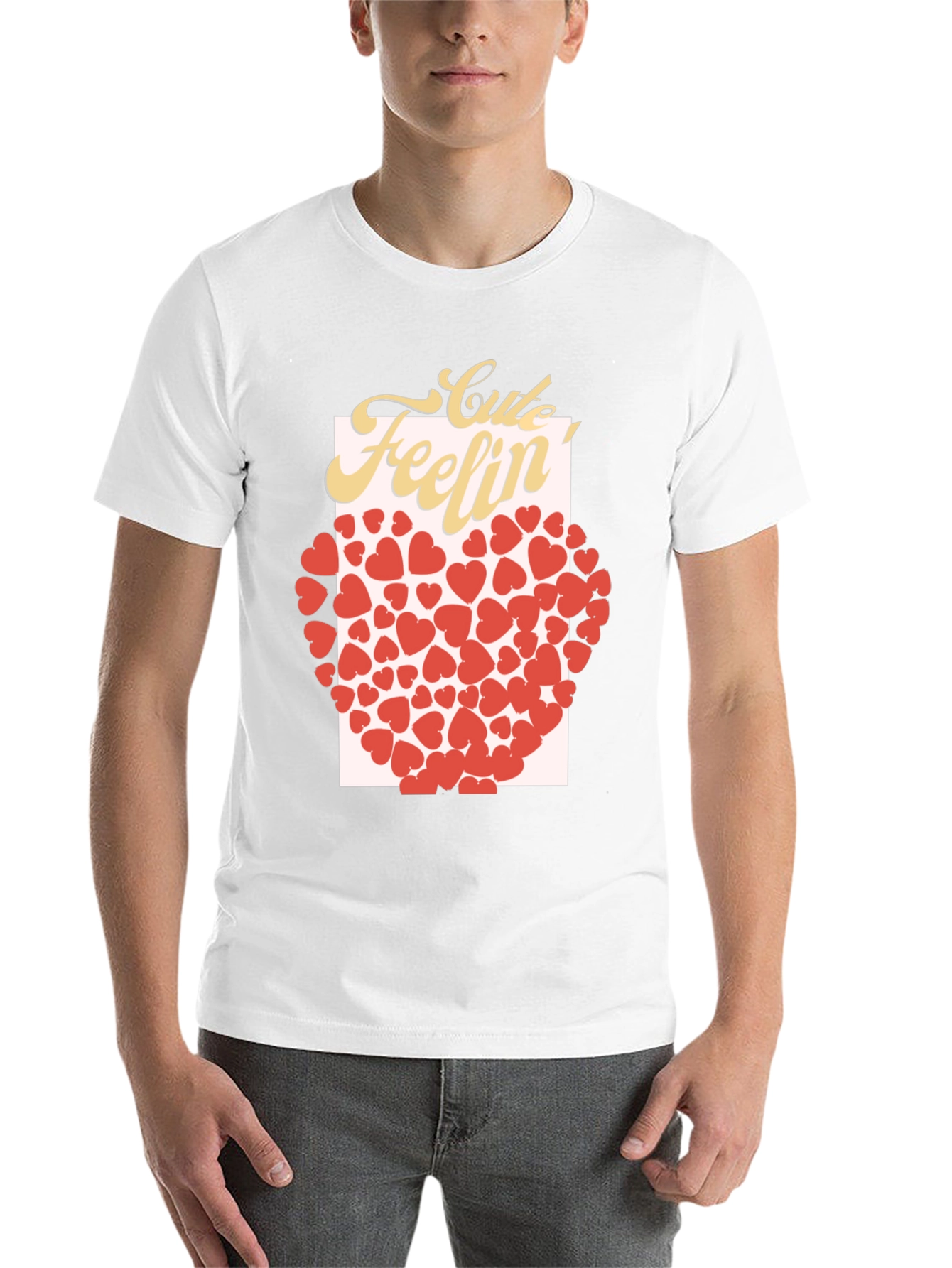Black Cute Feelin' Heart Graphic T-Shirt view 14