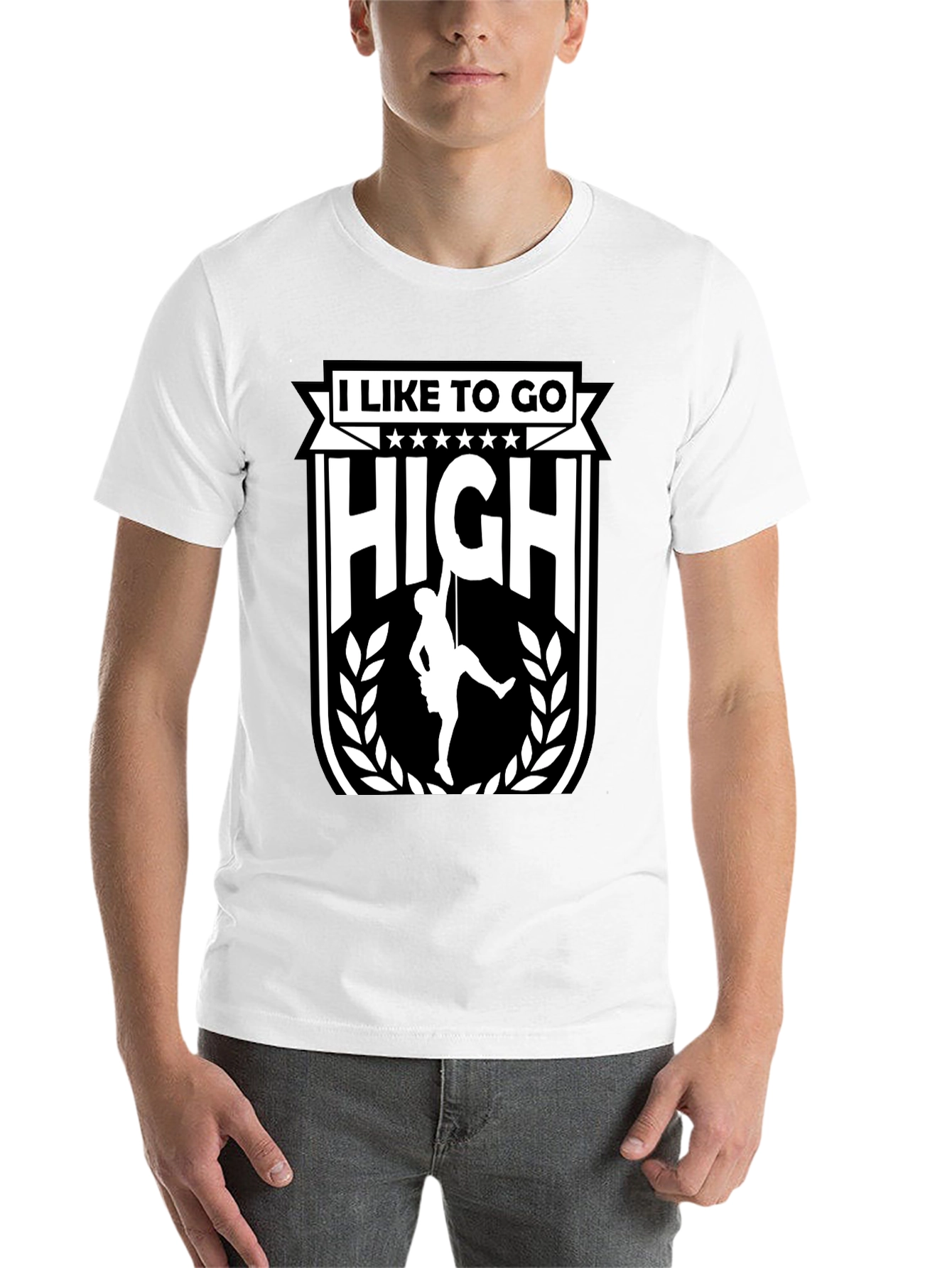 Black I Like To Go High Climbing T-Shirt view 14