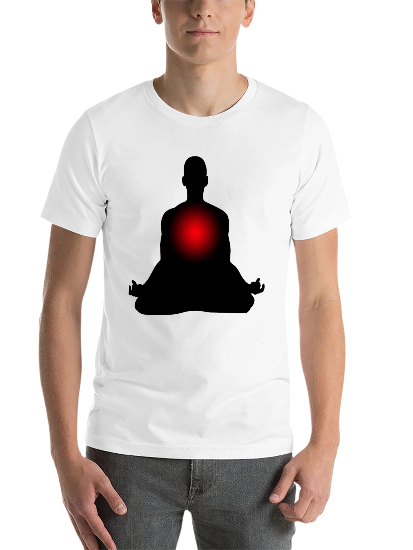 Black Meditative Silhouette T-Shirt - Relax & Focus view 14