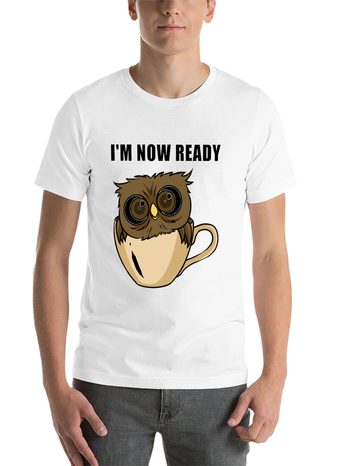 Black Owl in Cup T-Shirt - I'm Now Ready view 14