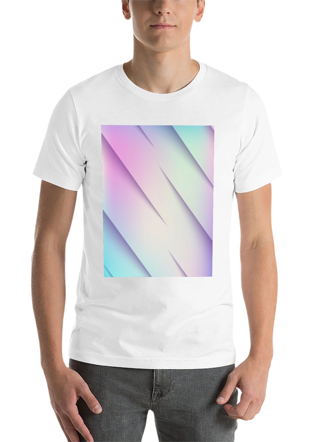 Black Modern Gradient T-Shirt - Stylish Geometric Design view 14