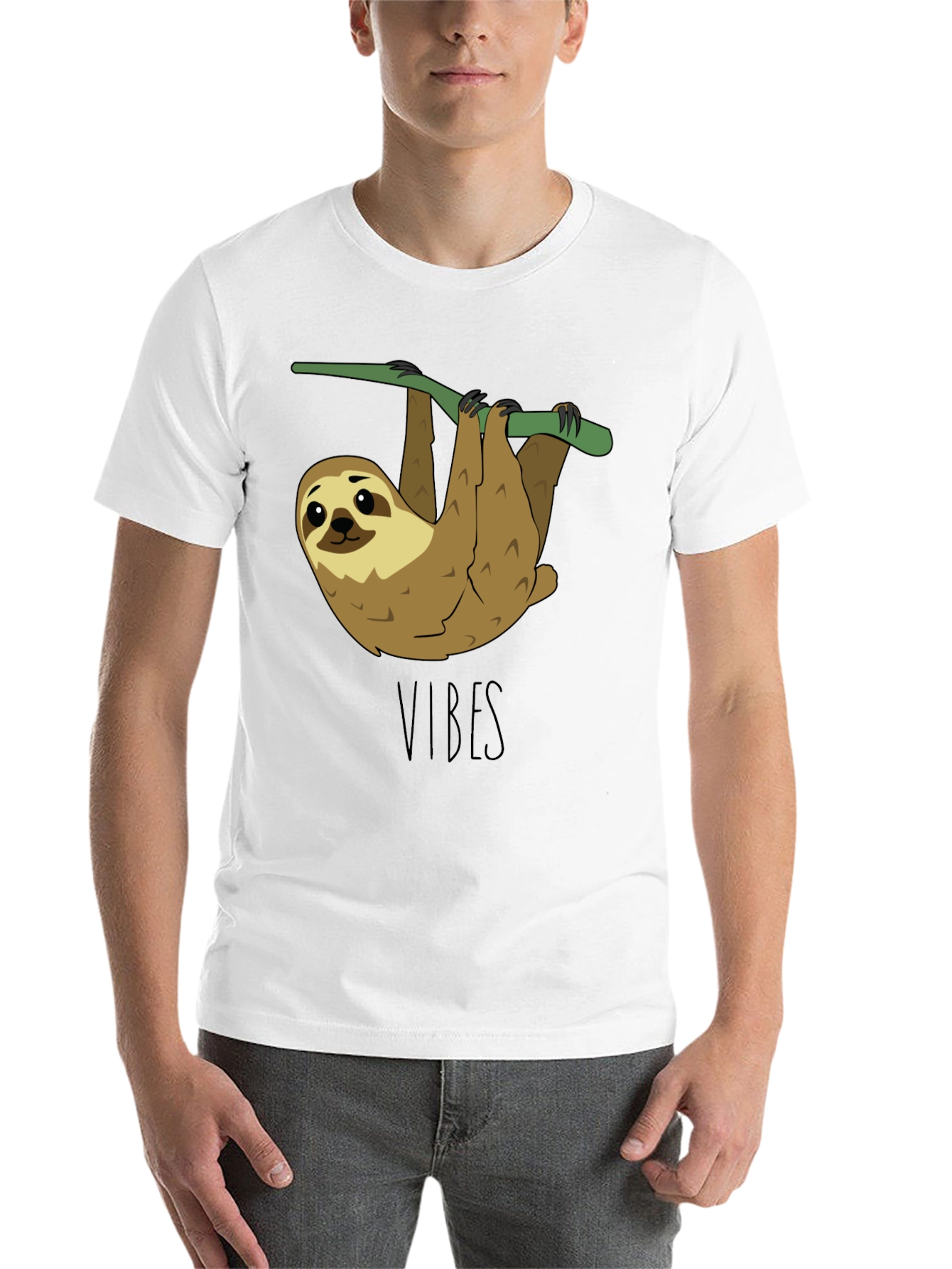 Black Sloth Vibes T-Shirt - Cute Animal Tee view 14
