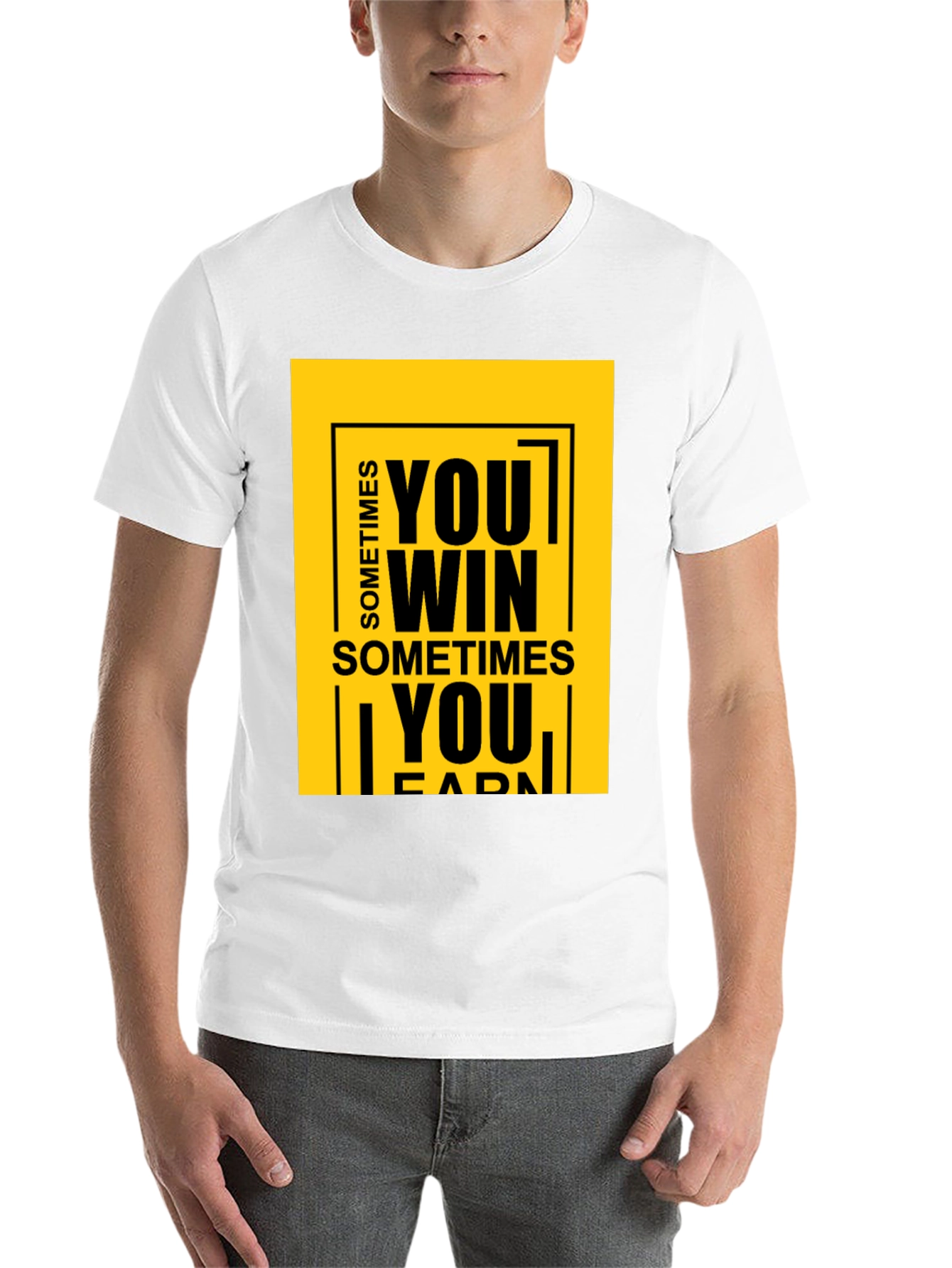 Black Motivational Graphic Tee: Sometimes You Win T-Shirt view 14