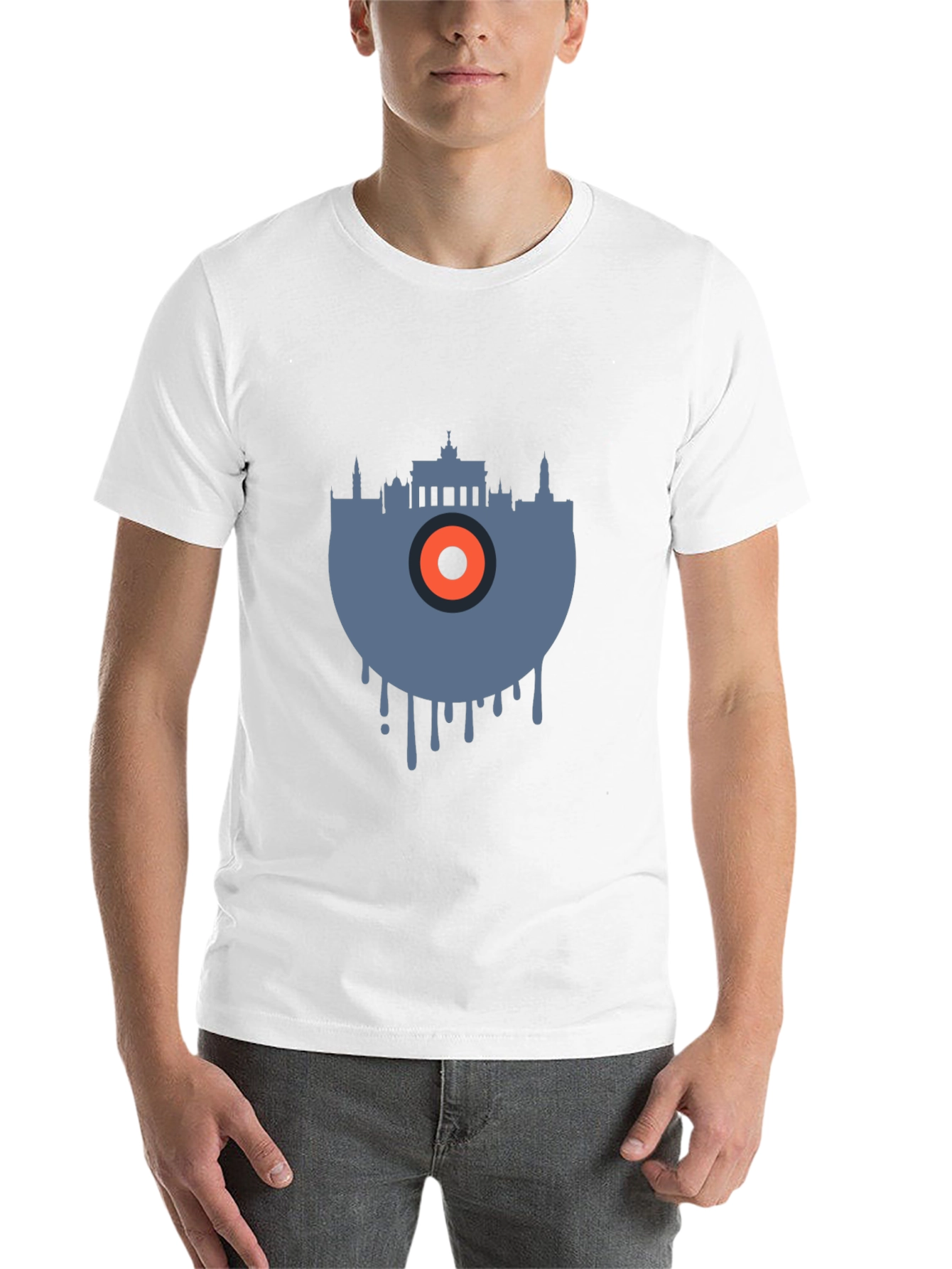 Black Berlin Skyline Vinyl Graphic Tee - Cool Urban Style view 14