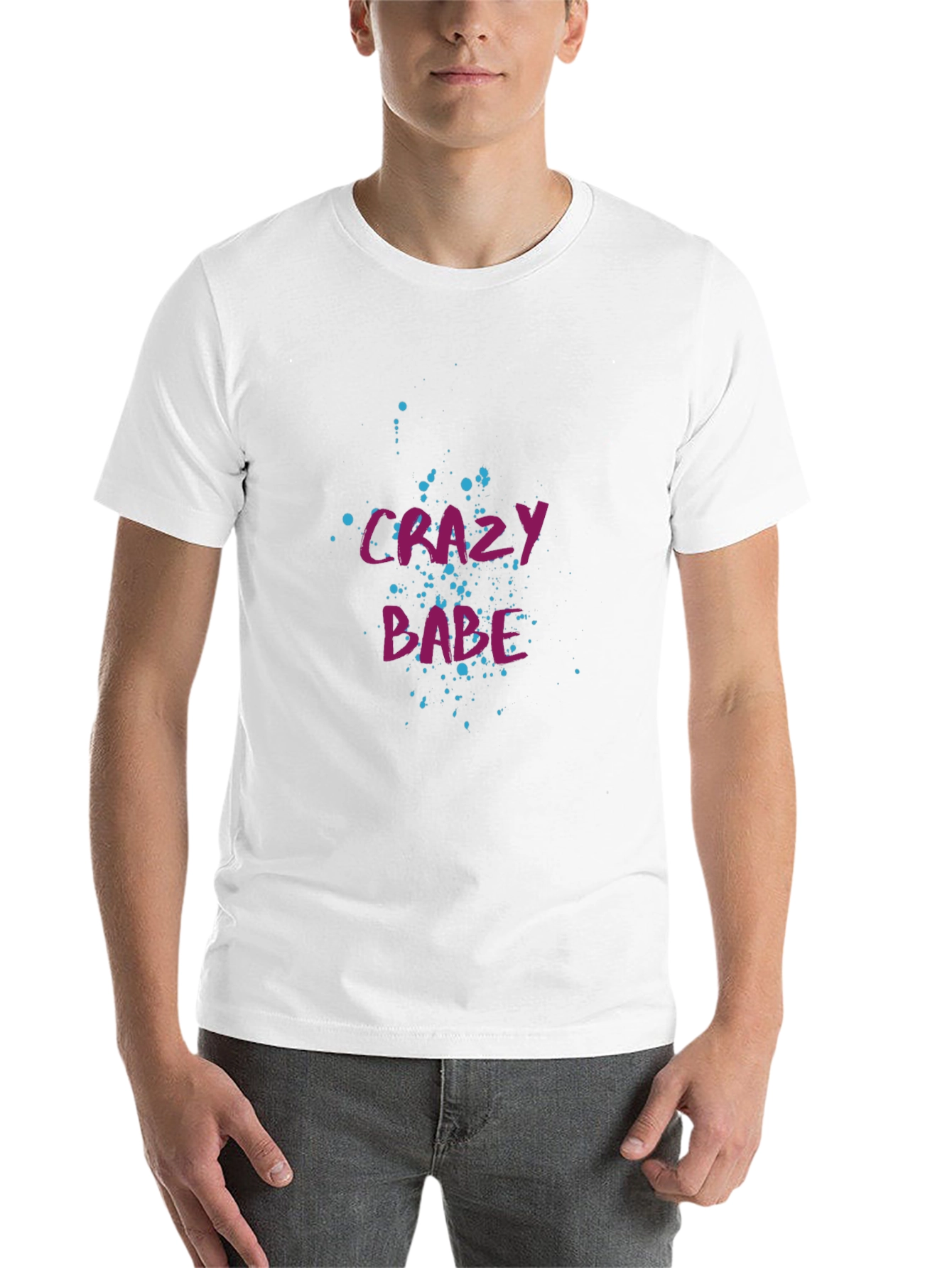 Black Crazy Babe Graphic Tee - Black Cotton T-Shirt view 14
