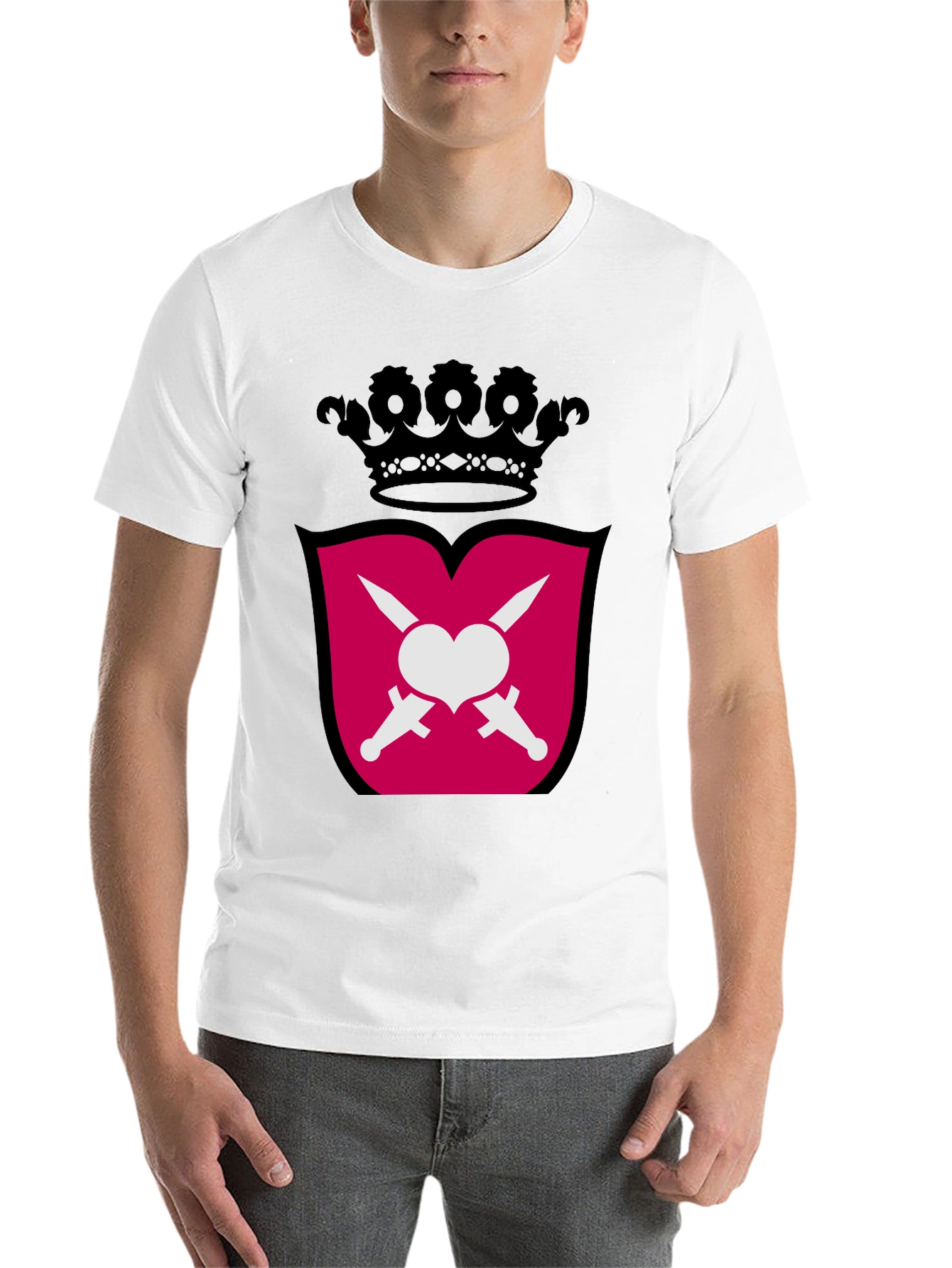 Black Heart & Swords Crest Graphic T-Shirt view 14