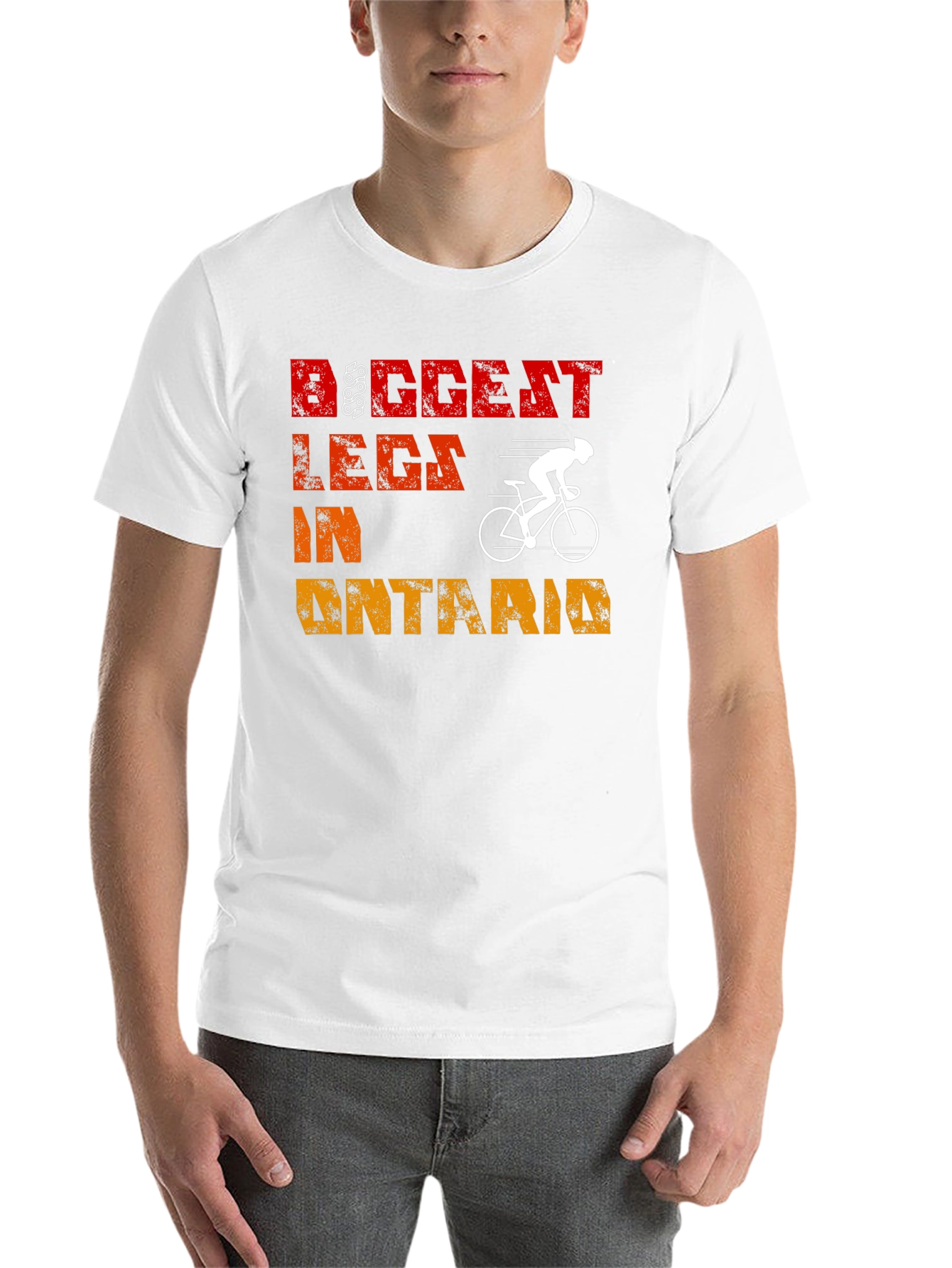 Black Biggest Legs in Ontario Cycling T-Shirt view 14