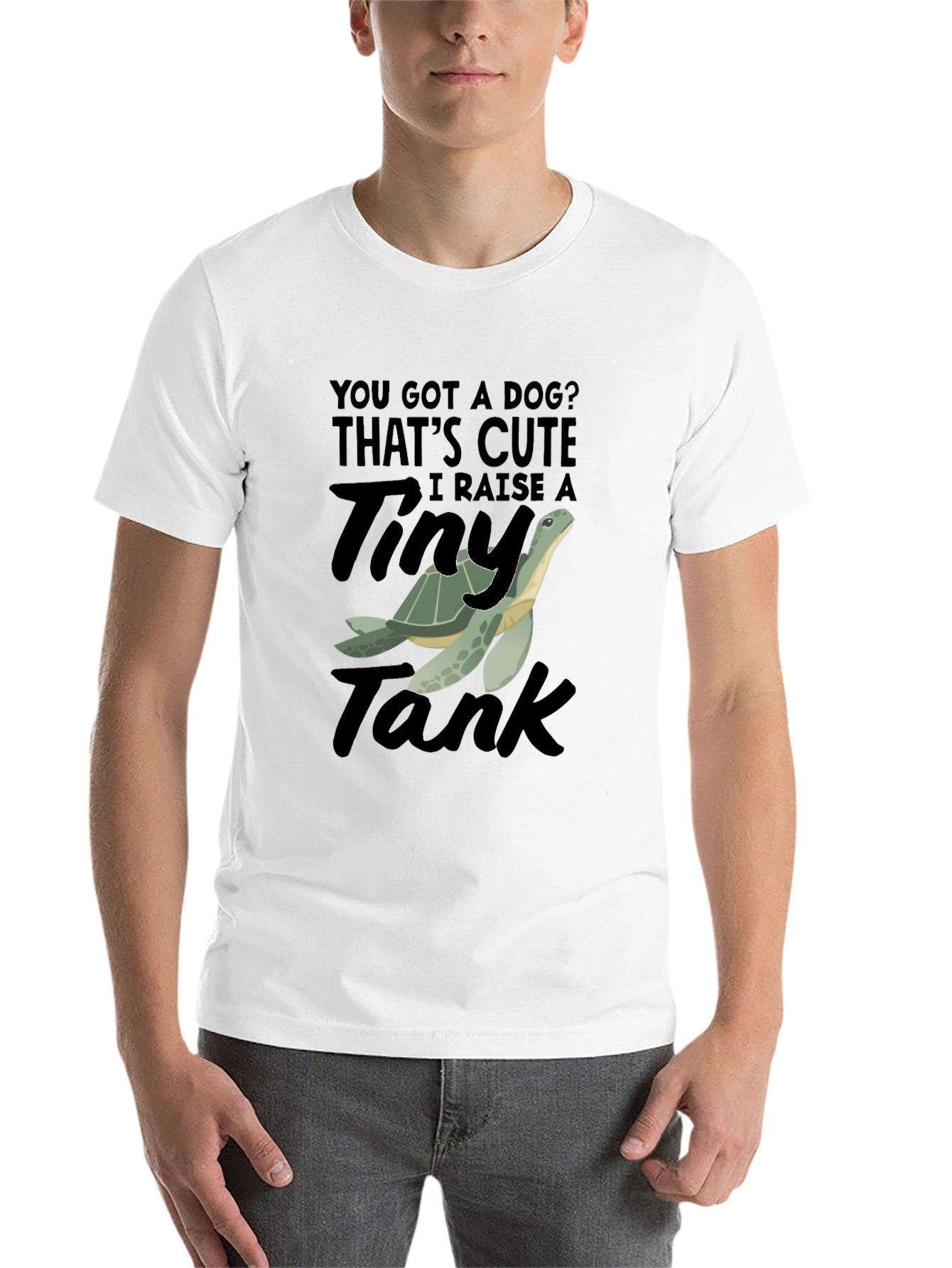 Black Tiny Tank Turtle Graphic Tee - Unisex view 14