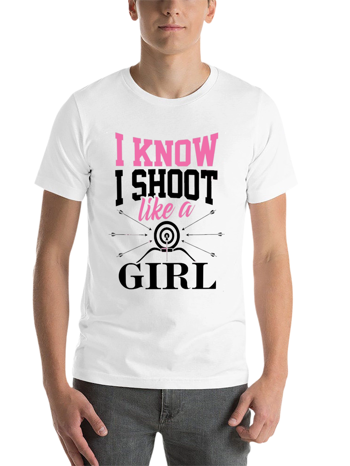 Black I Know I Shoot Like a Girl T-Shirt view 14