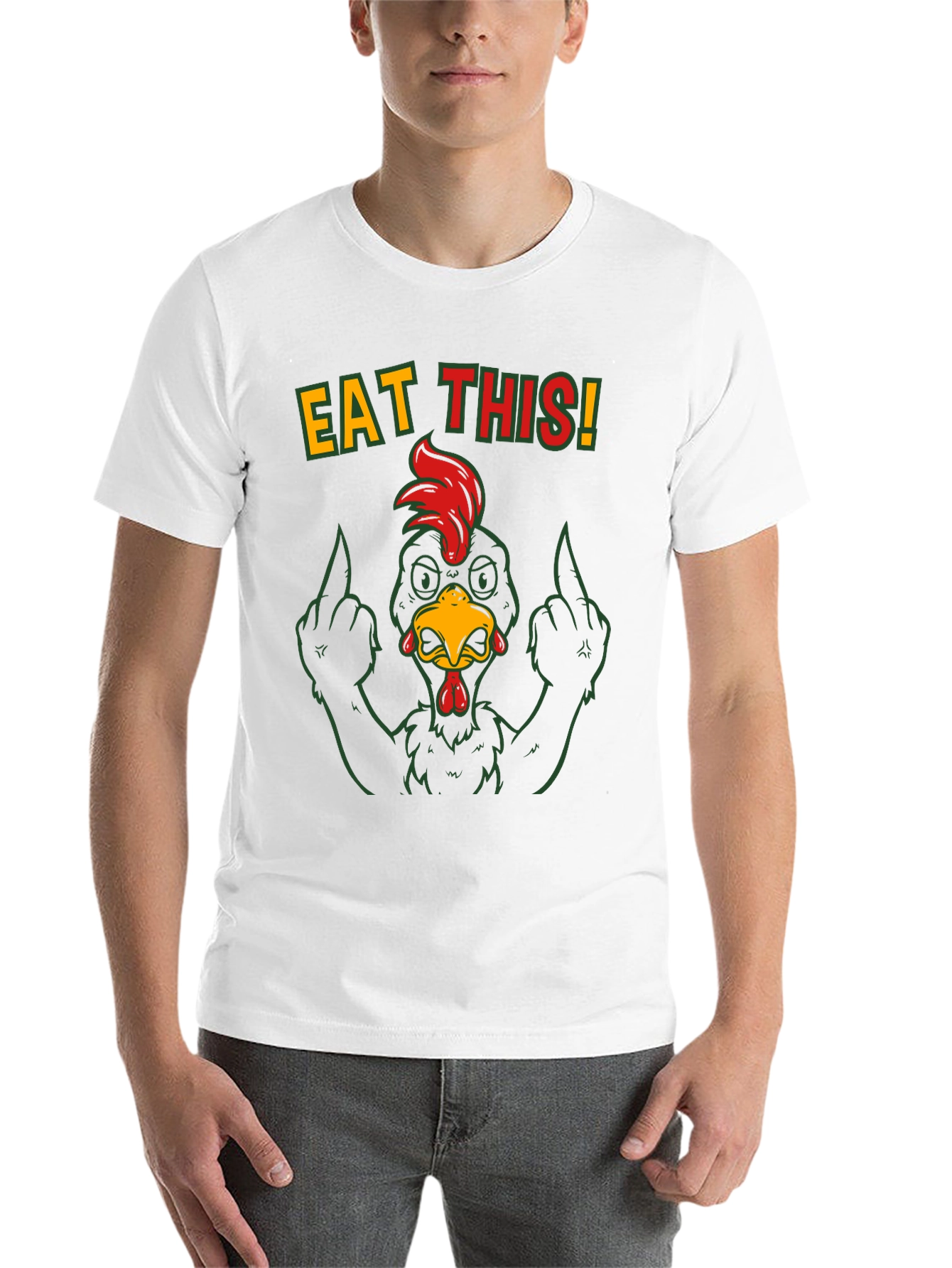 Black Eat This! Chicken Graphic Tee - Funny Rude Humor view 14