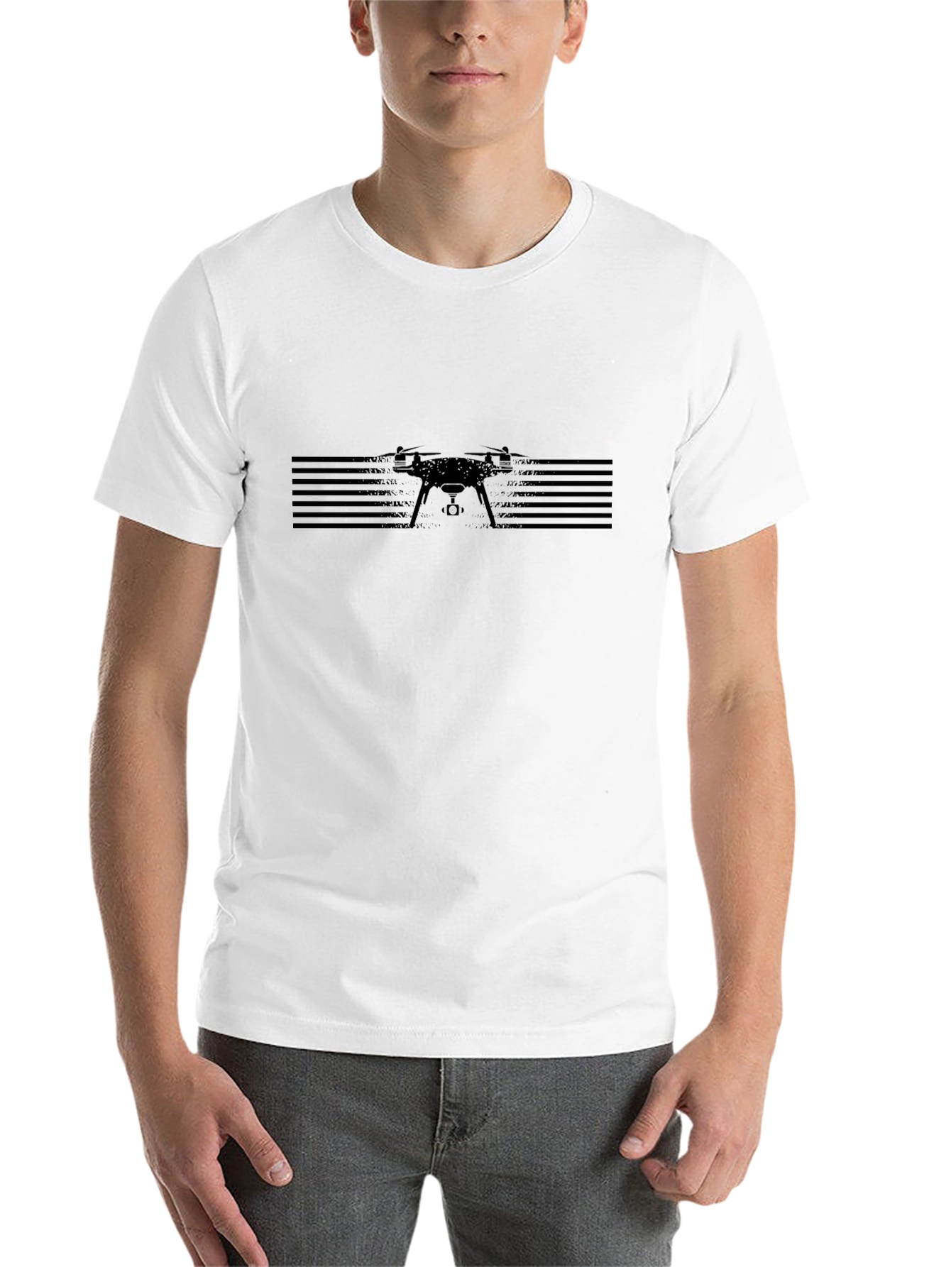 Drone Graphic Tee - Black, Modern Style - 14