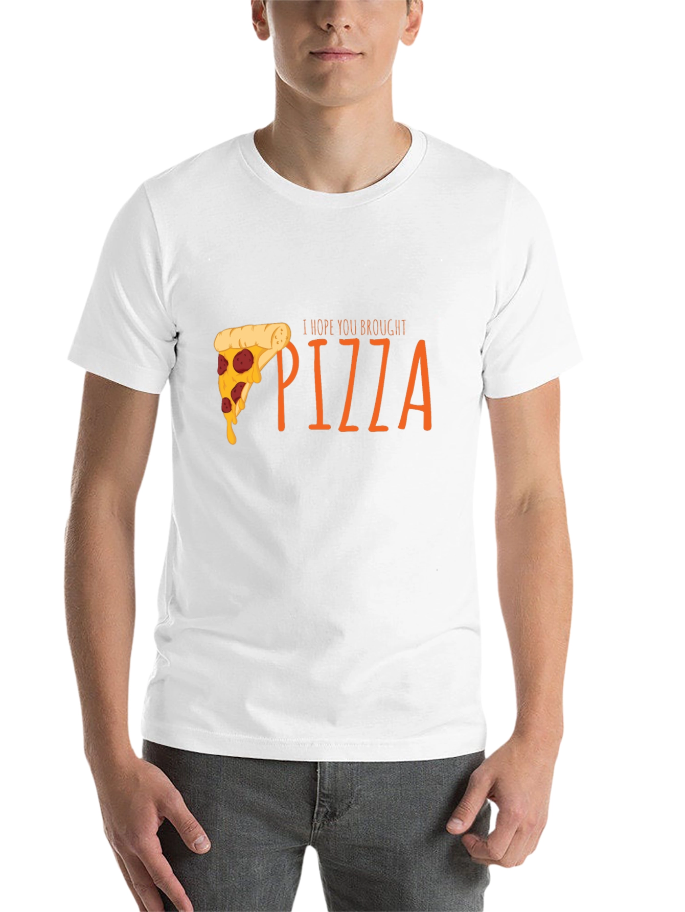 Black Pizza Lover Graphic T-Shirt - I Hope You Brought Pizza view 14