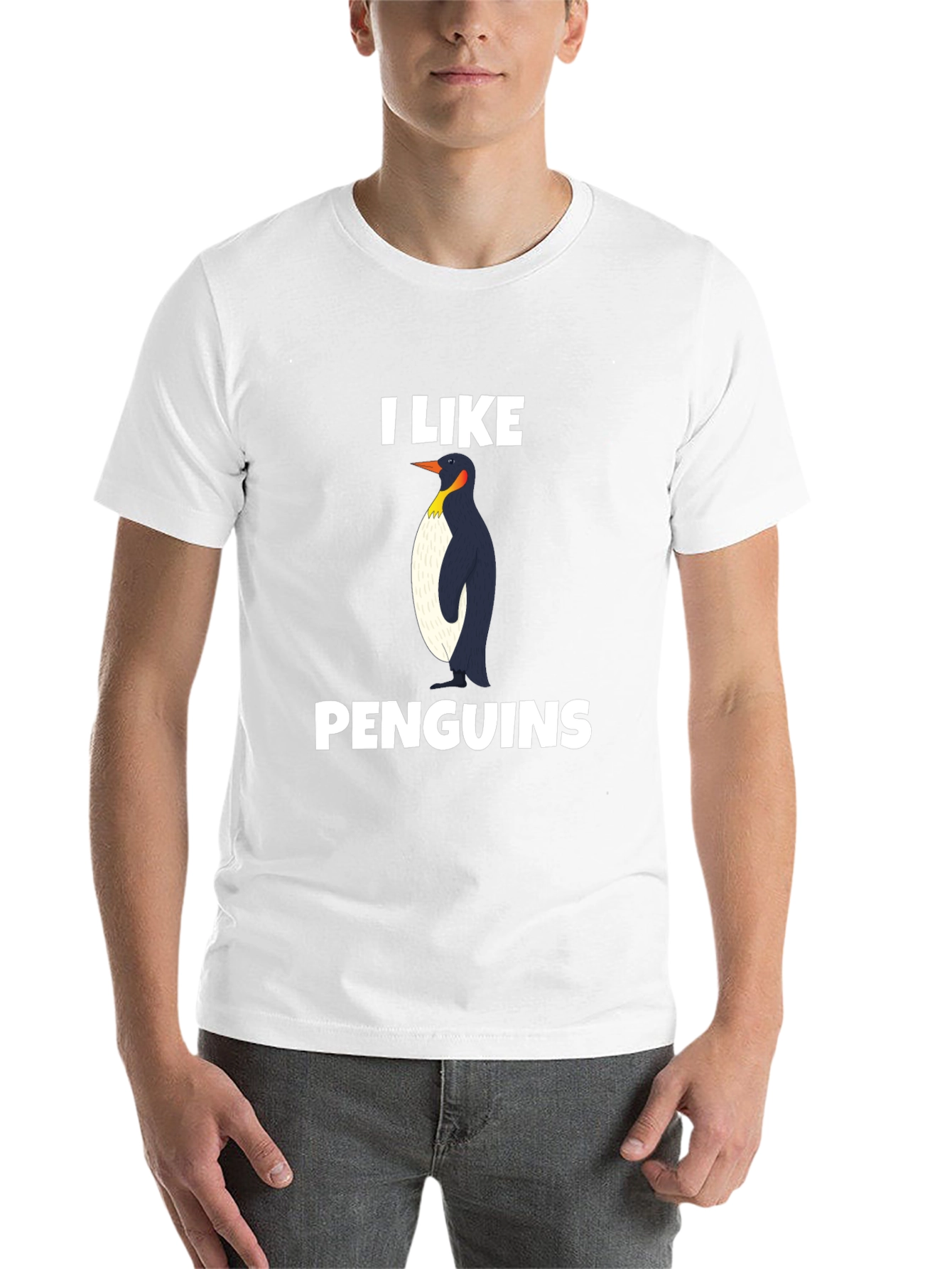 Black I Like Penguins T-Shirt - Black Graphic Tee view 14