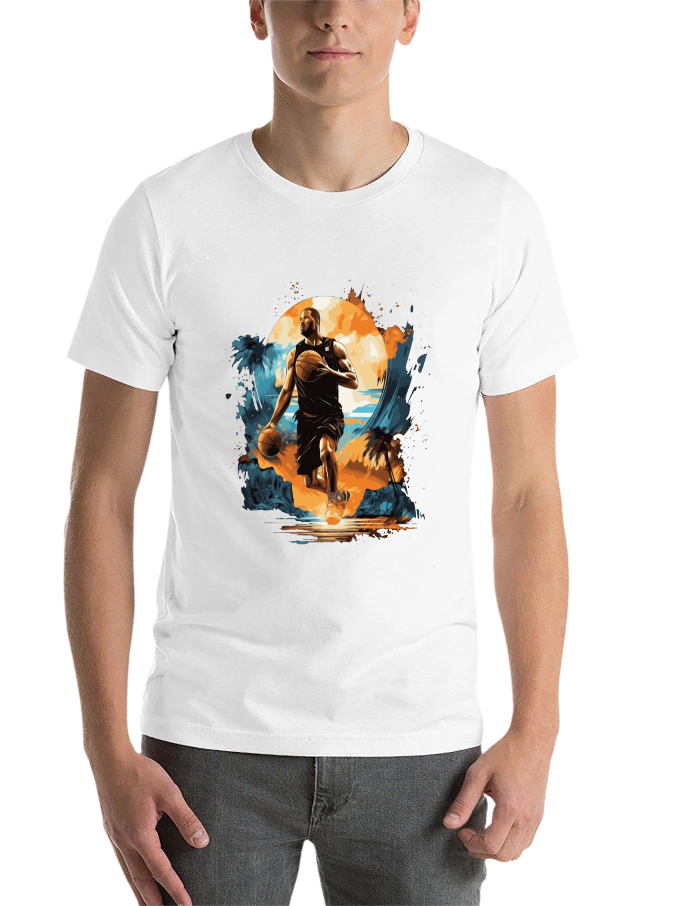 Black Basketball Island T-Shirt view 14