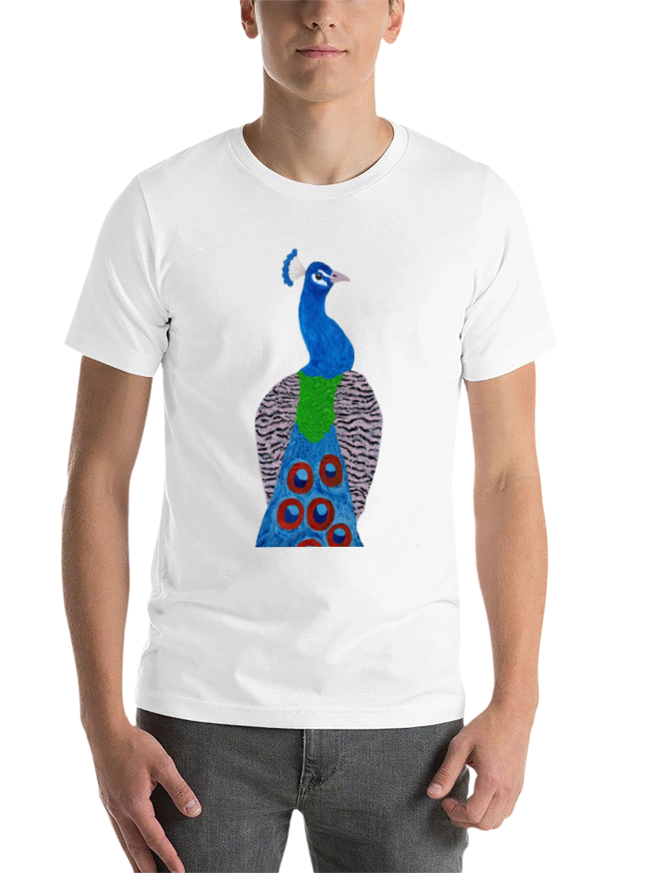 Black Peacock Graphic Tee - Black Cotton Blend view 14