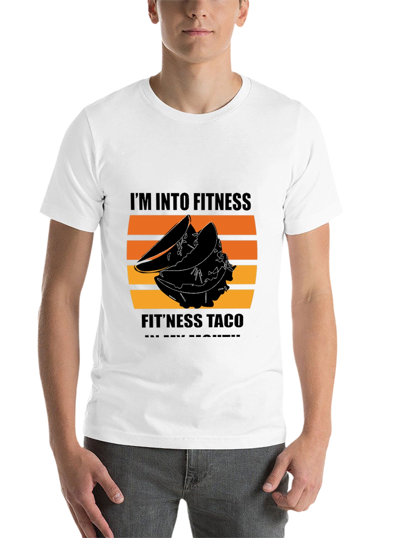 Black Fitness Taco Black Graphic Tee view 14