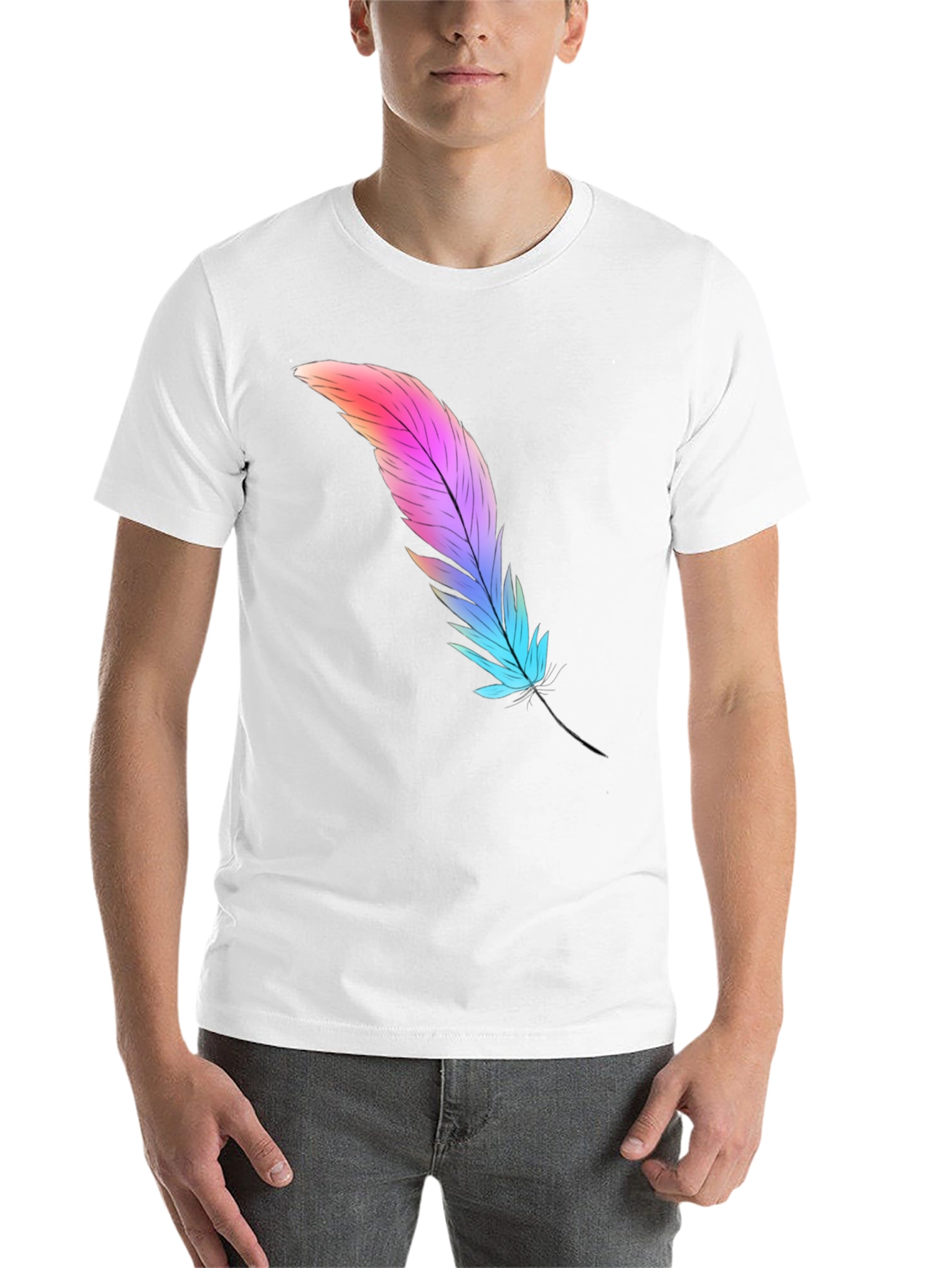 Black Feather Graphic Tee - Soft Cotton Blend view 14