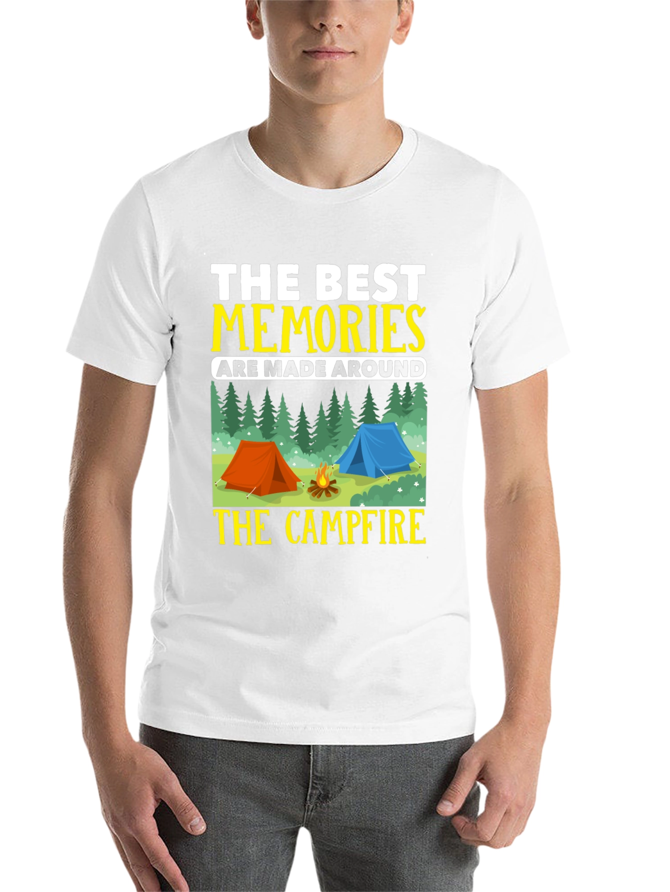 Black Camping Memories T-Shirt - Campfire Design view 14