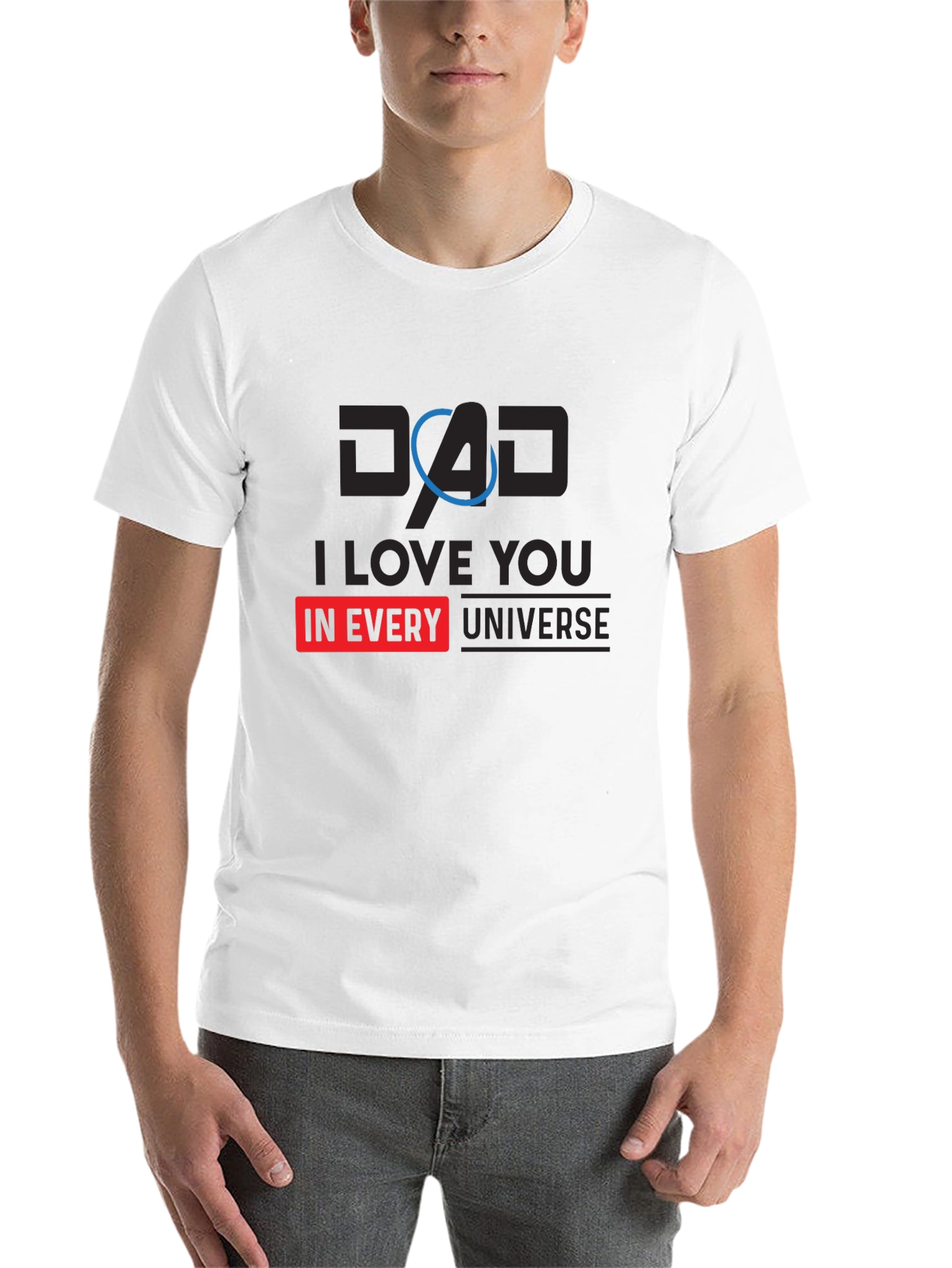 Black Dad I Love You In Every Universe Black T-Shirt view 14