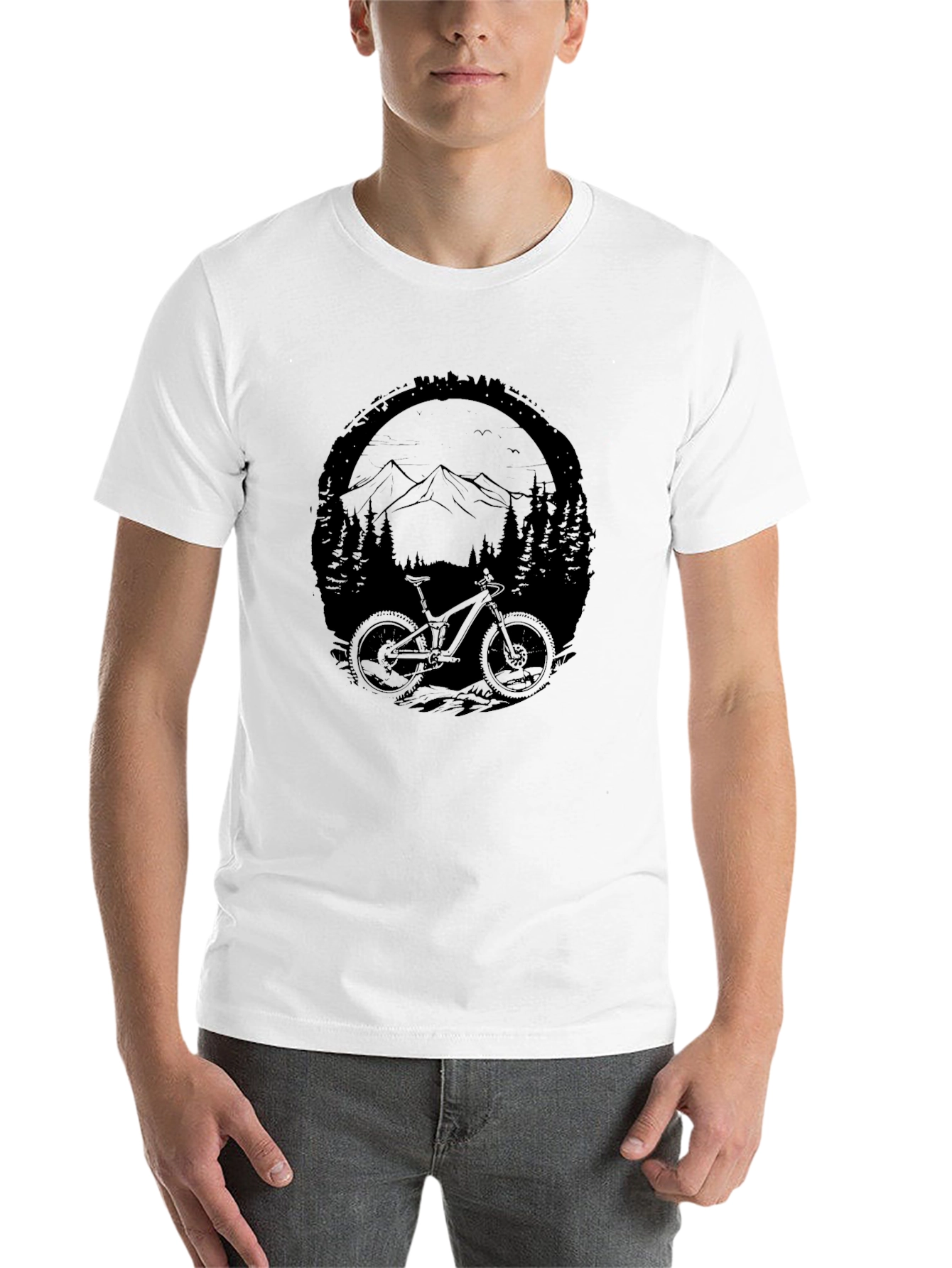 Black Mountain Bike Adventure Graphic Tee - Black view 14