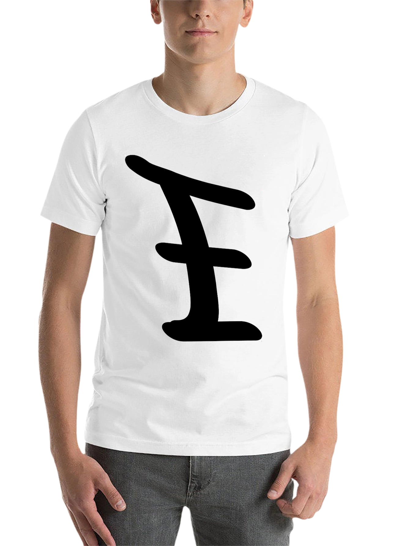 Black Bold Black Tee with Abstract Design view 14