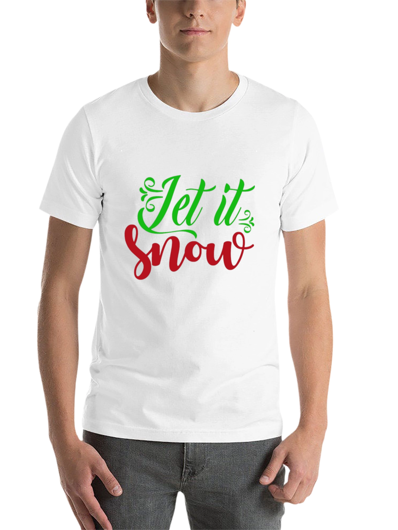 Black Let it Snow Graphic Tee - Christmas Holiday Shirt view 14