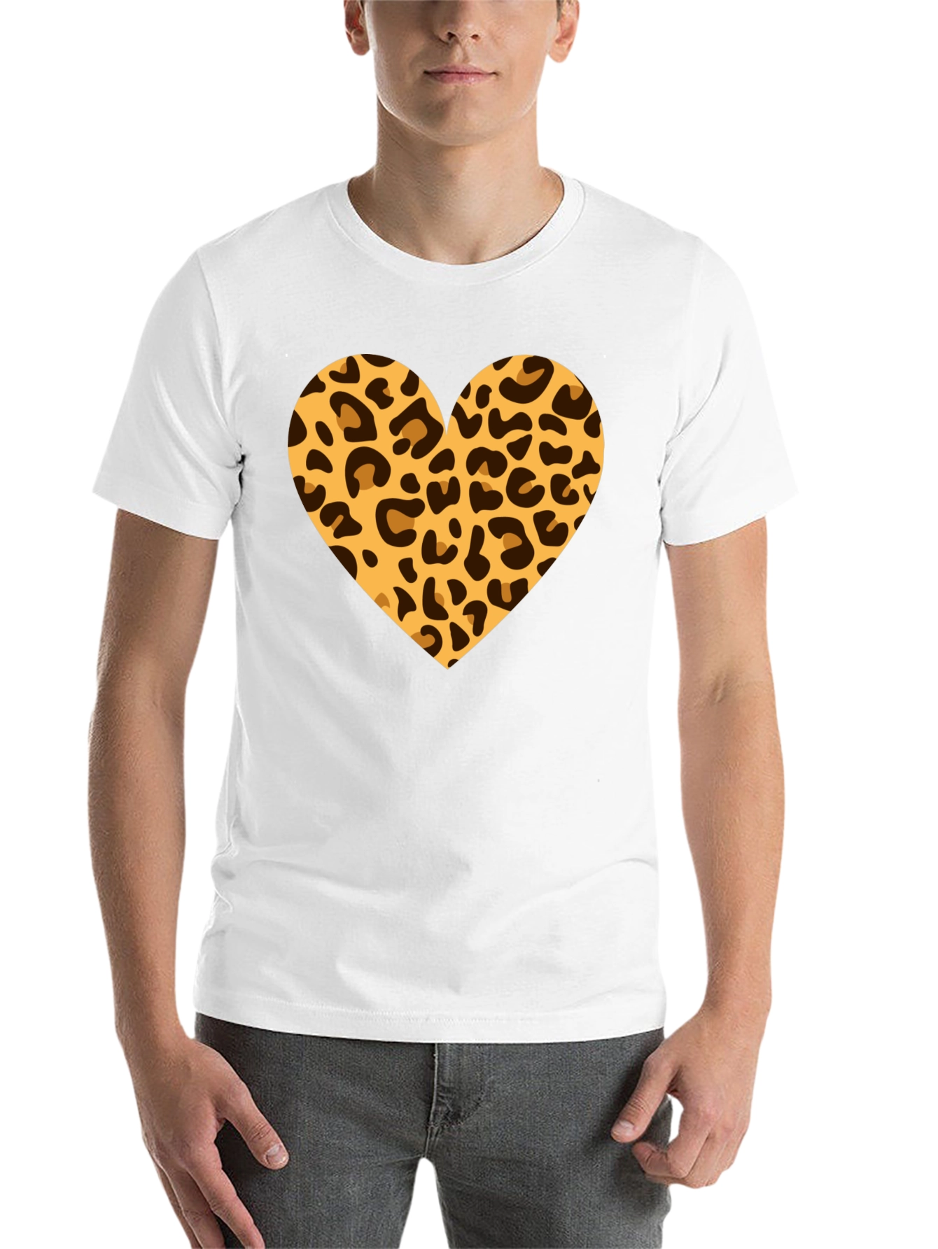 Black Leopard Heart Black T-Shirt view 14