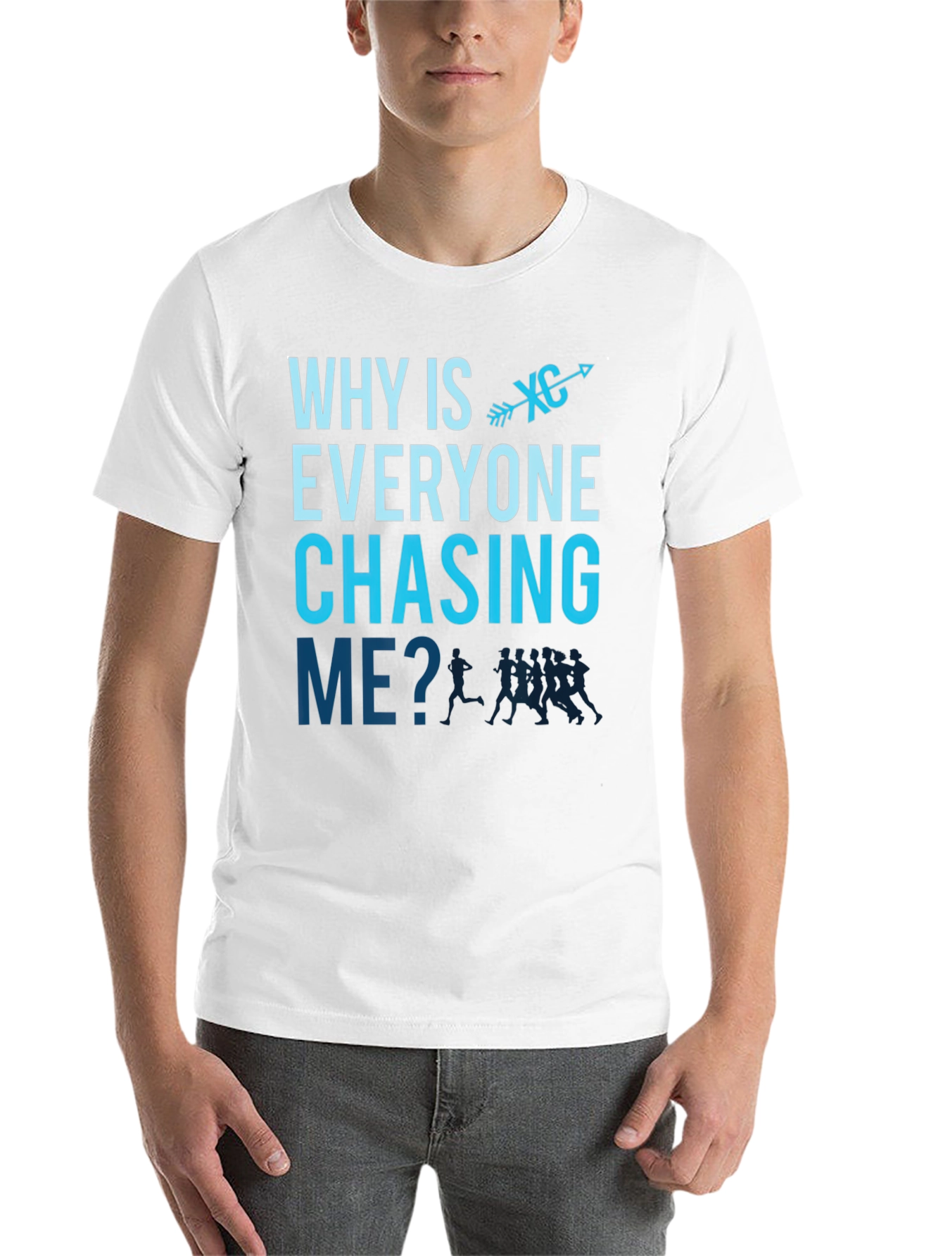 Black Cross Country Runner T-Shirt - Why Is Everyone Chasing Me? view 14