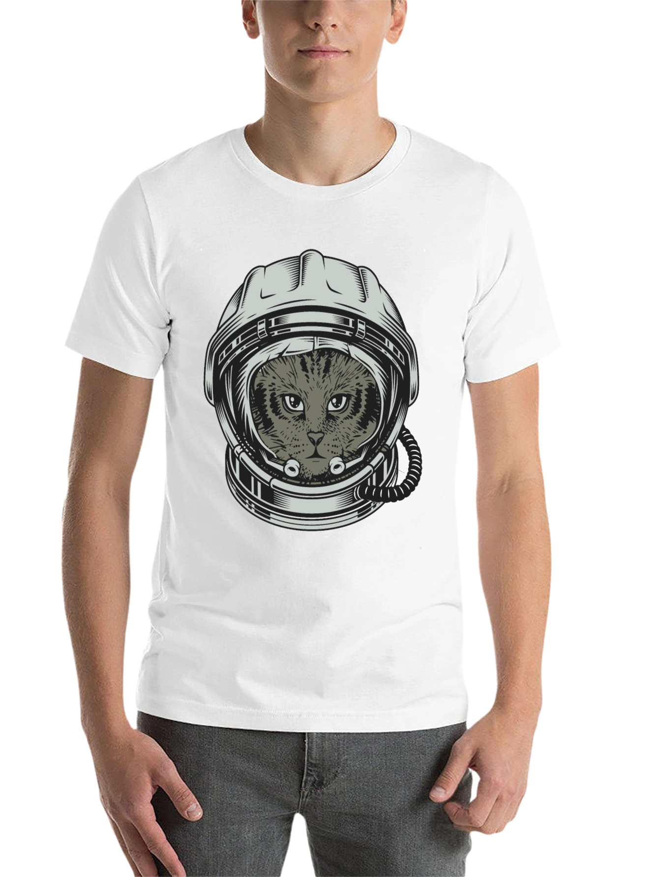 Black Cat Astronaut T-Shirt - Space Kitten Tee view 14