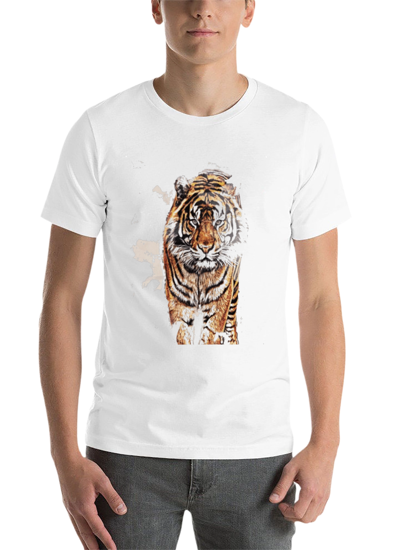 Black Tiger Graphic Print Black T-Shirt view 14